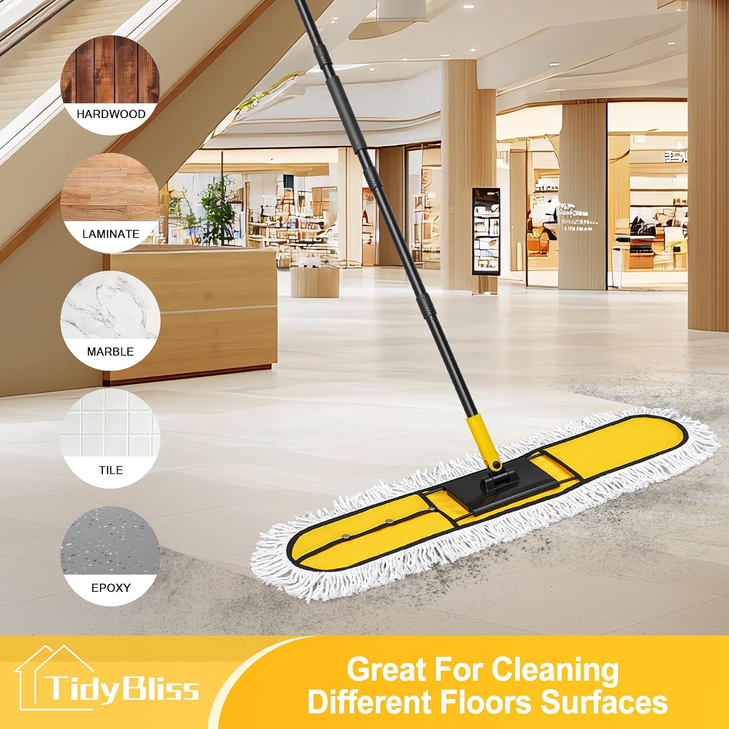 Detalle 2 de TidyBliss TCDM-4 36-Inch Commercial Dust Mop with Swivel Head