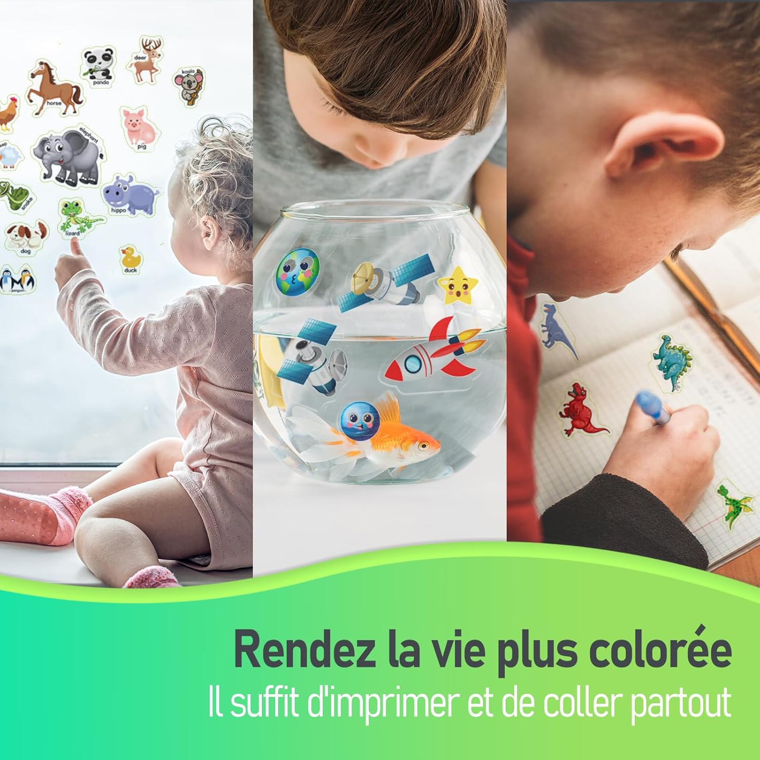 Thumbnail 6 de Tixlux 15 feuilles de papier autocollant vinyle transparent A4 pour imprimante à jet d’encre