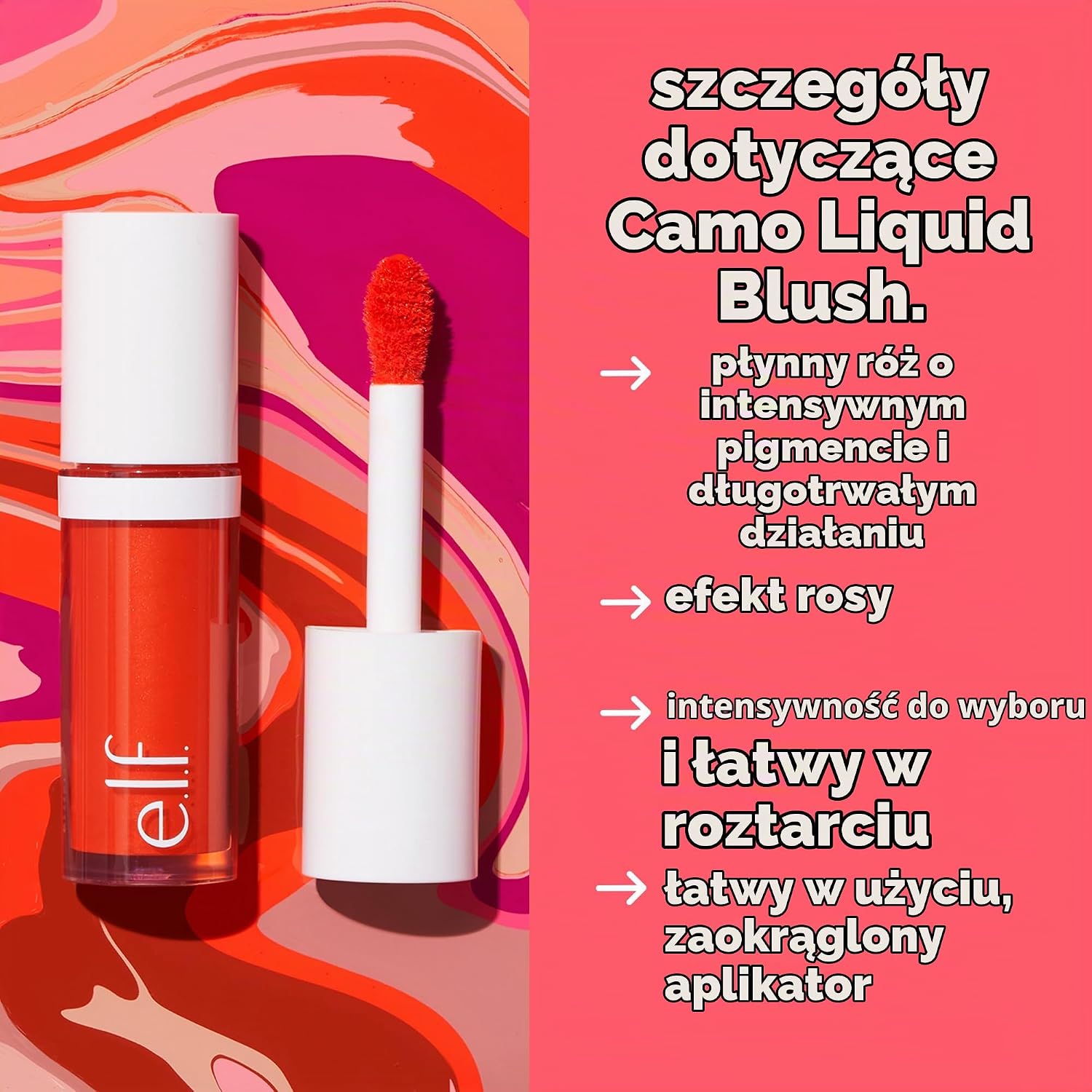 Detalle 2 de e.l.f. Camo Liquid Blush Berry Well – róż w płynie, 4 ml