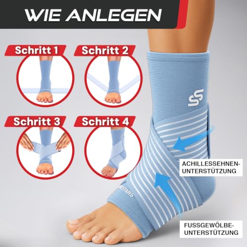 Thumbnail 6 de Bandage Sprunggelenk & Knöchelbandage von SS SLEEVE STARS – blau, unterstützt Plantarfasziitis