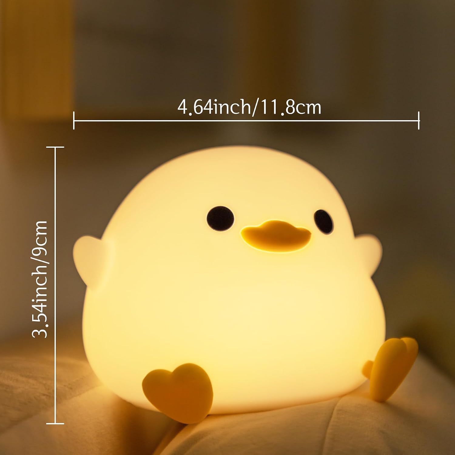 Detalle de YuanDian Dodo Duck LED Nachtlicht – wiederaufladbare Silikon-Entenlampe mit Touch-Sensor