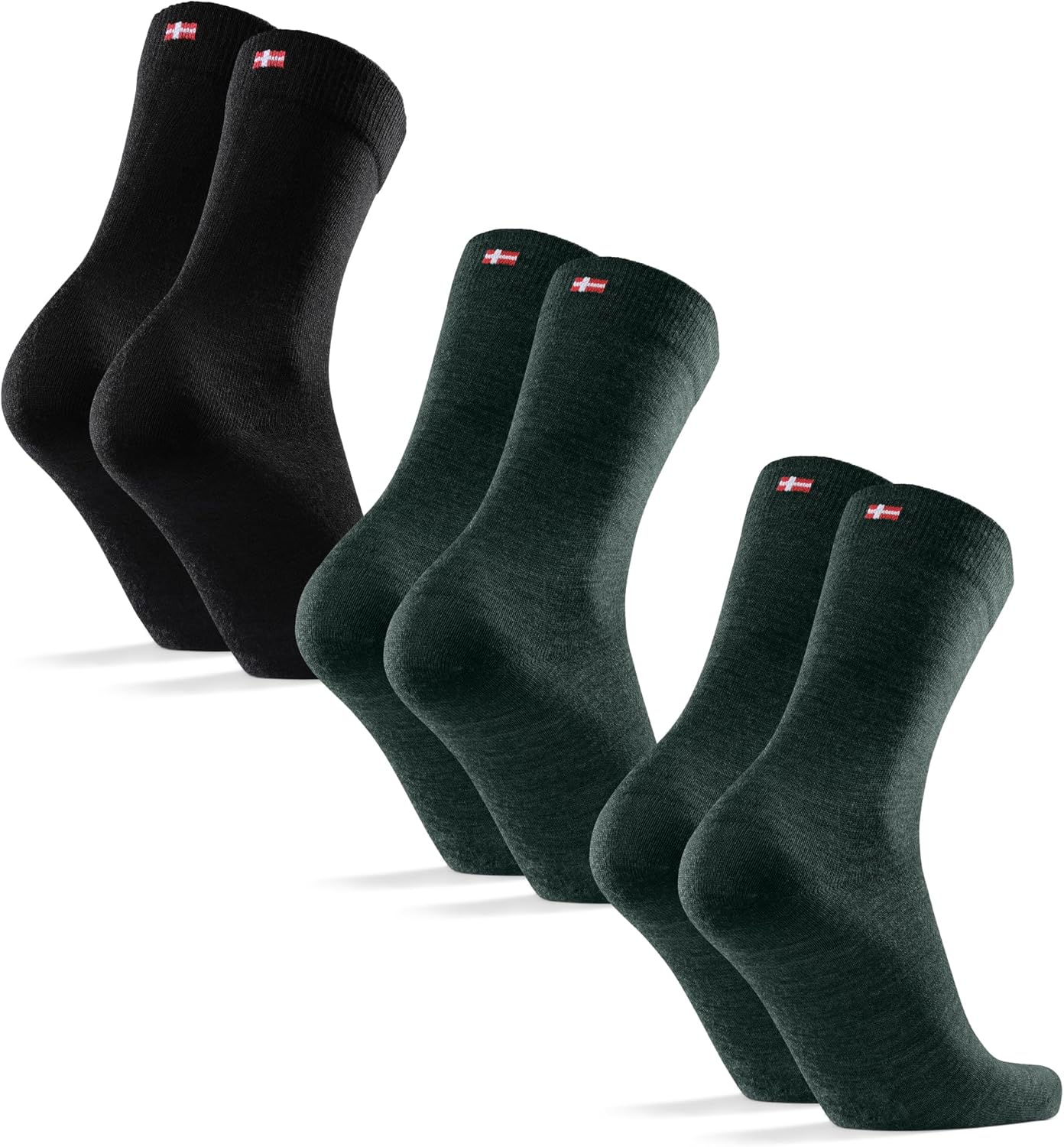 Detalle de DANISH ENDURANCE Premium Merino Socken für Business & Alltag (Crew), anti-blasen, atmungsaktiv – 3 oder 5 Paar
