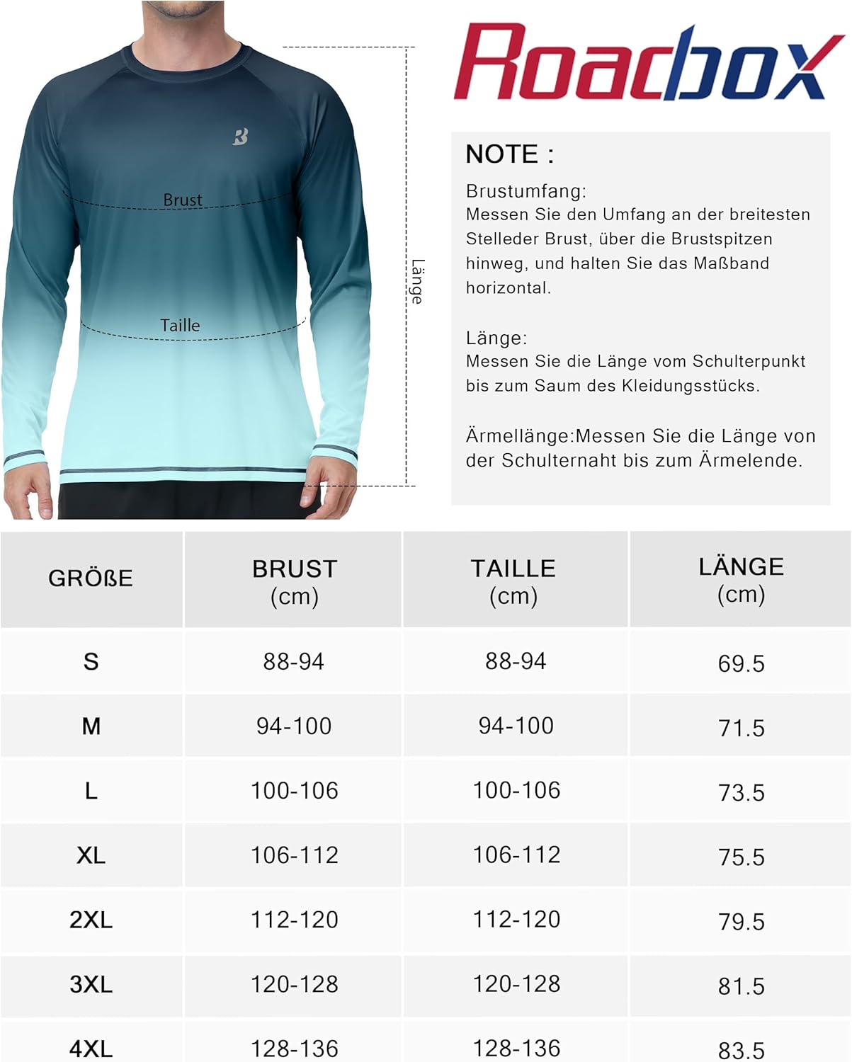 Thumbnail 6 de Roadbox Herren UV-Schutz Shirt UPF 50+ Rashguard Langarm – Schnelltrocknend, atmungsaktiv und langlebig