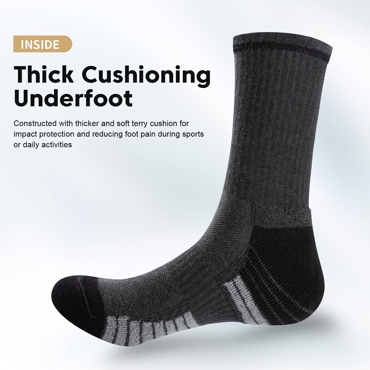 Thumbnail 2 de RUIXUE Mens Sports Hiking Socks – Breathable, Cushioned & Non‑Slip (5 or 6 Pairs)