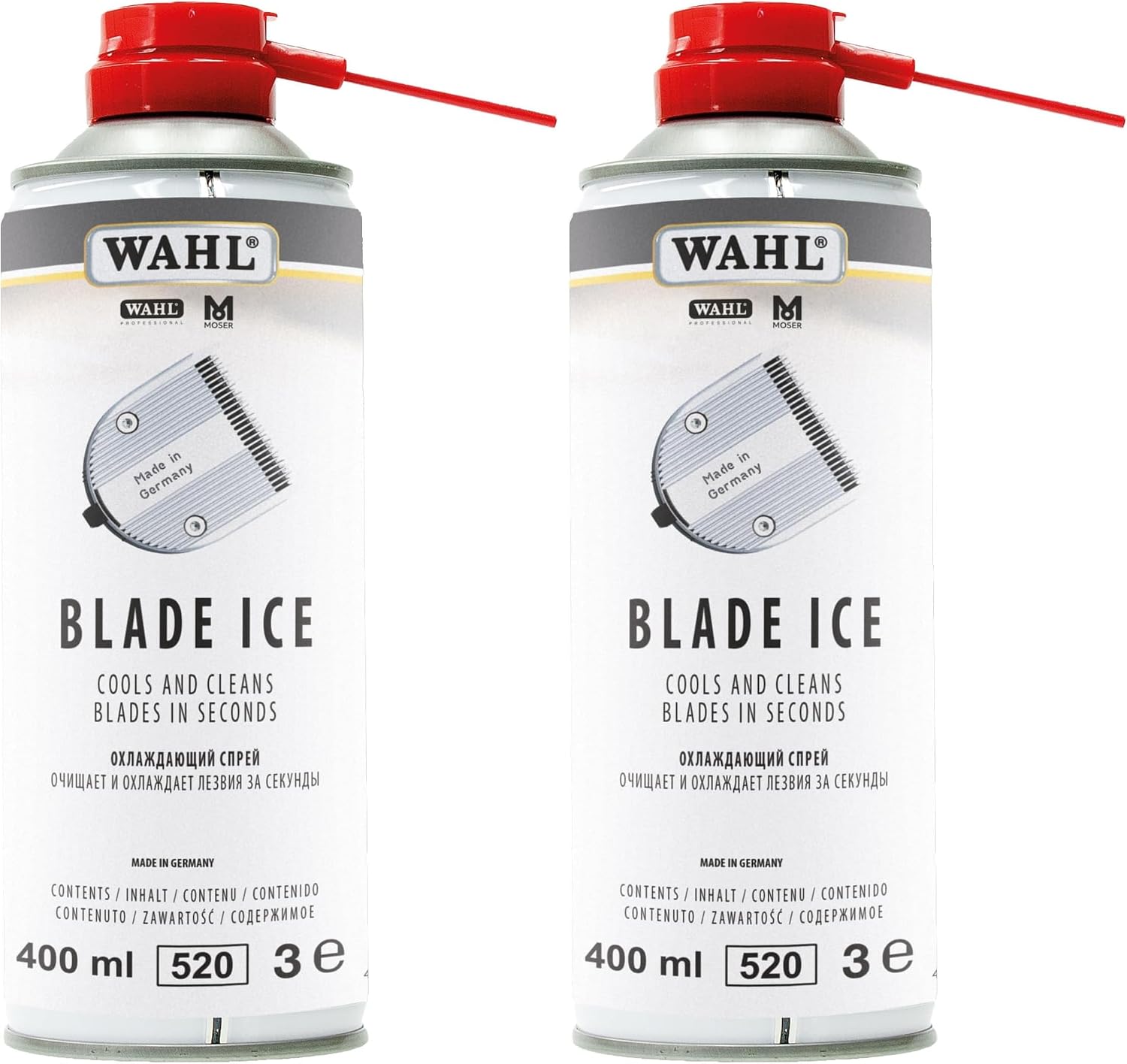 Detalle 1 de Wahl Blade Ice – Spray refroidissant pour tondeuses 400 ml