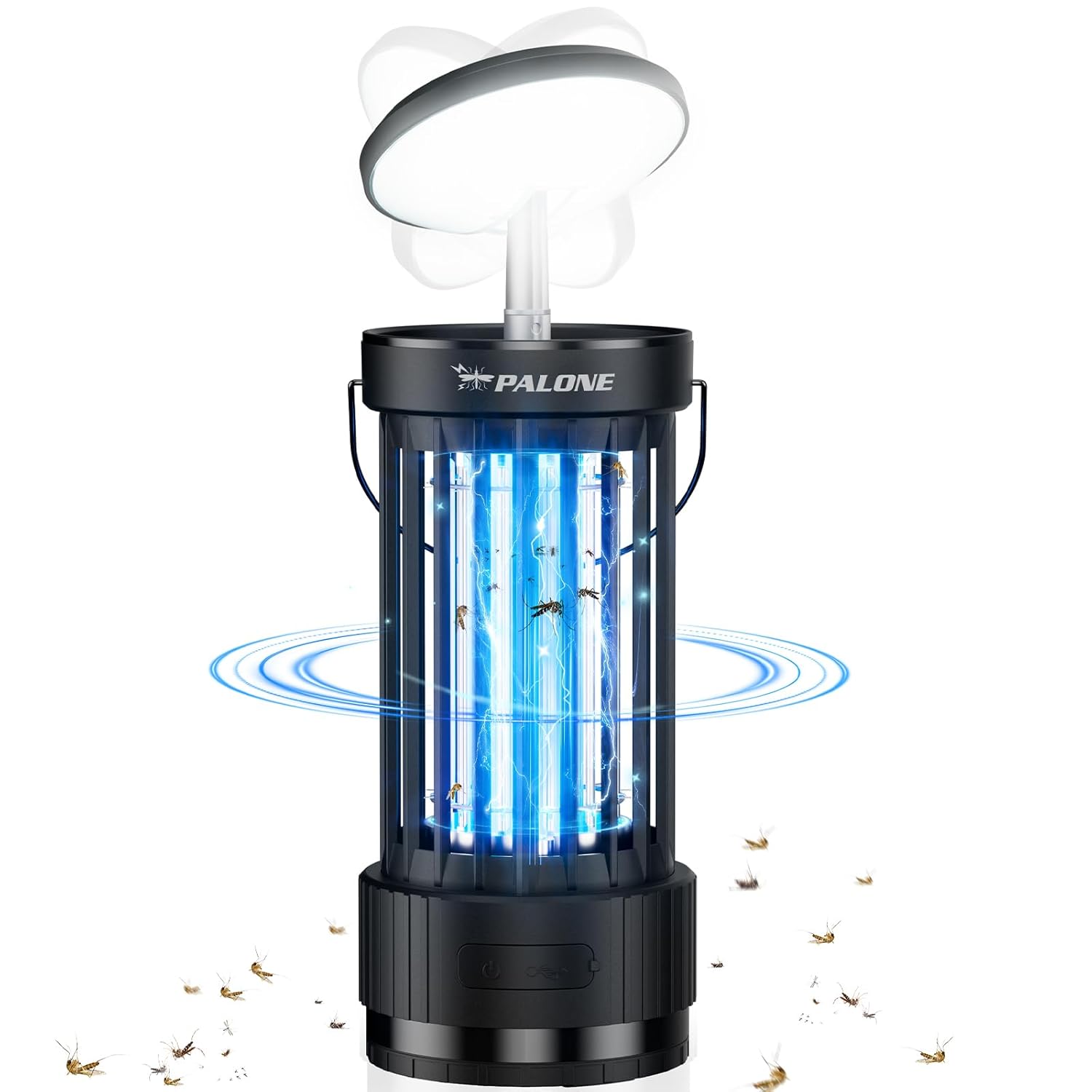 Rechargeable Bug Zapper with Adjustable Light — PALONE 4000mAh USB Mosquito Killer