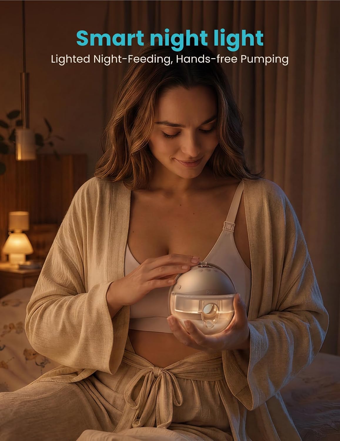 Detalle de Paruu P16 Pro P16-B Wearable Breast Pump, 2-Pack with Night Light and 4 Modes