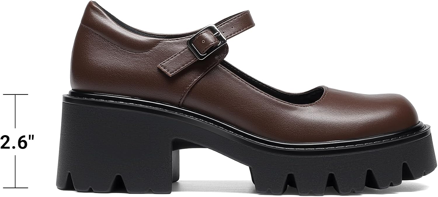 Detalle de DREAM PAIRS D235-FA1PU1ZY09-AA36WK-175553605631 Mary Jane Platform Pumps