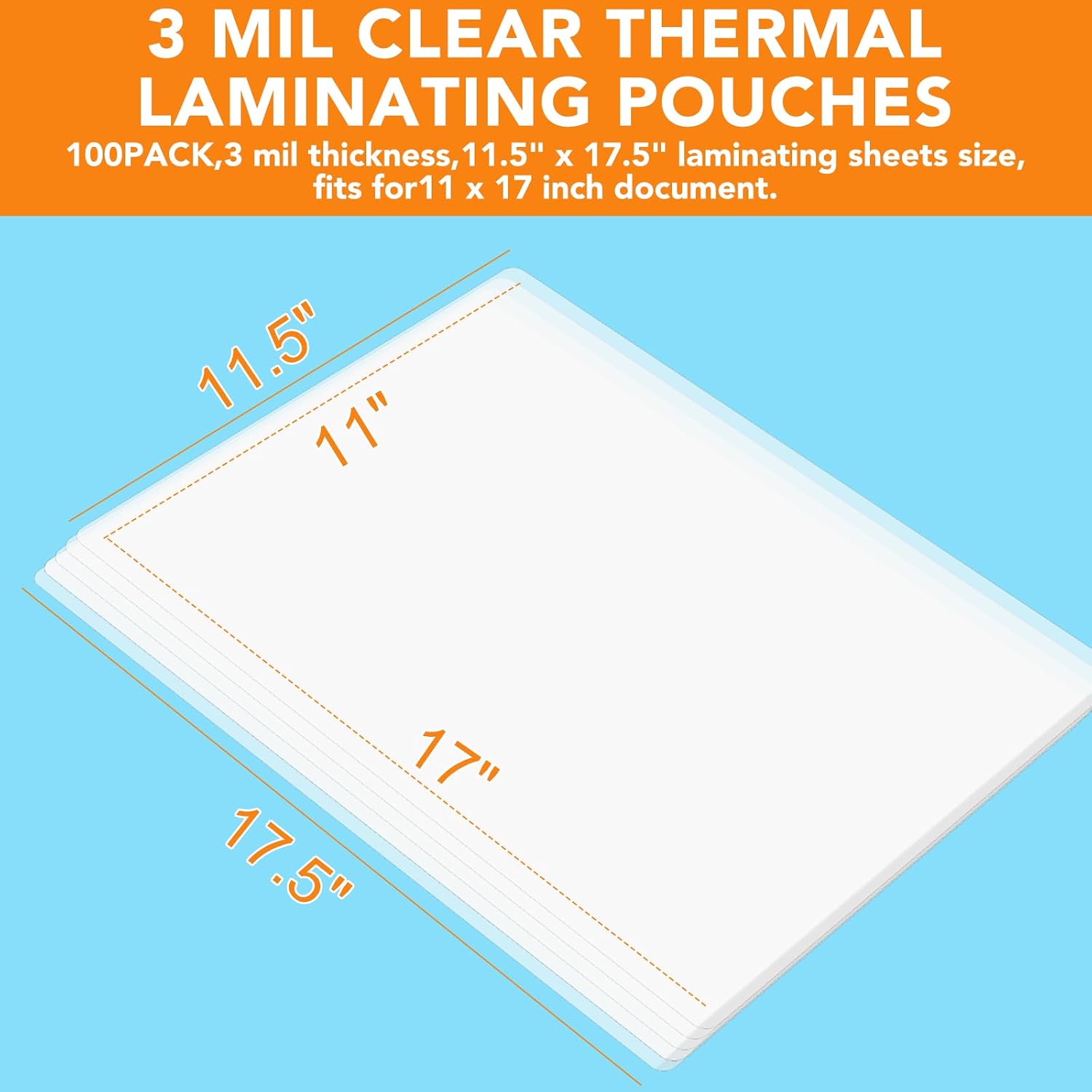 Detalle 2 de CAREGY 100-Pack Laminating Pouches, 3 Mil, 11 x 17-Inch Documents