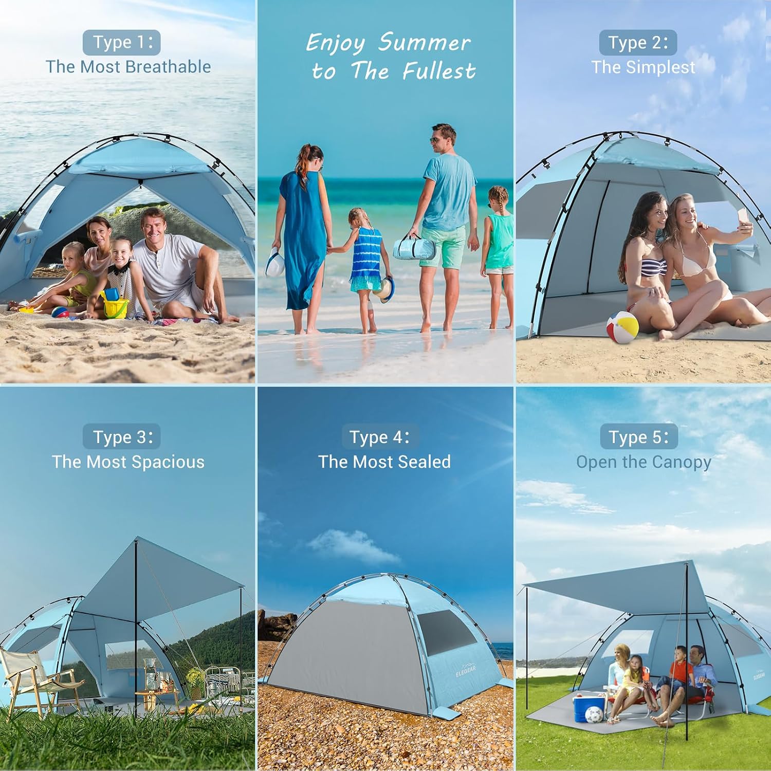 Thumbnail 4 de Elegear CumbreX Beach Tent Sun Shelter with Canopy (4-5 Person)
