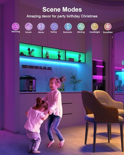Detalle de Mexllex Ruban Led 5M : bande LED RGB pilotable par APP et télécommande, ambiance musique intégrée