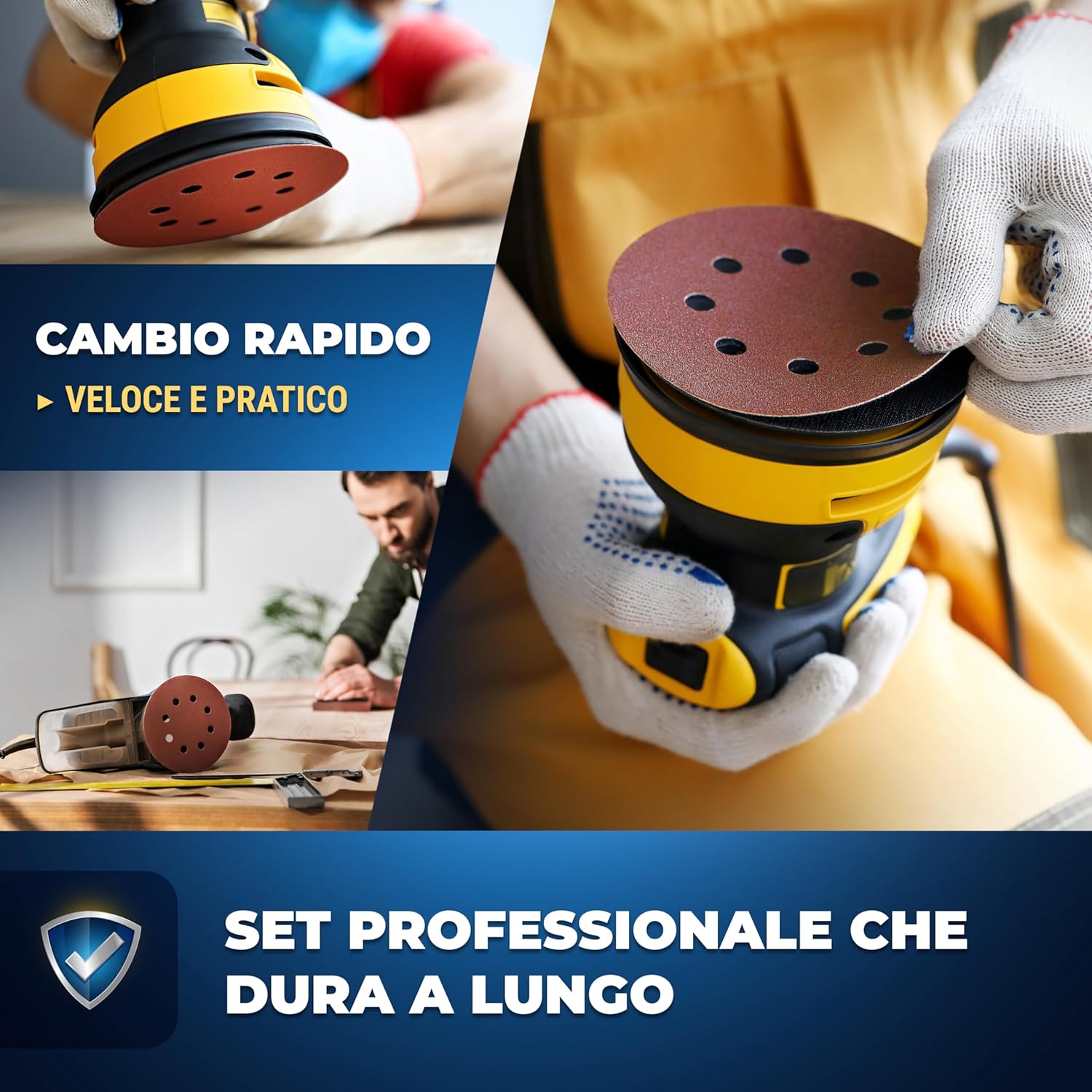 Detalle de S&R 100 Dischi Abrasivi 125mm Velcrati – Grana 120 per Levigatrice Orbitale, 8 fori, 100 pezzi