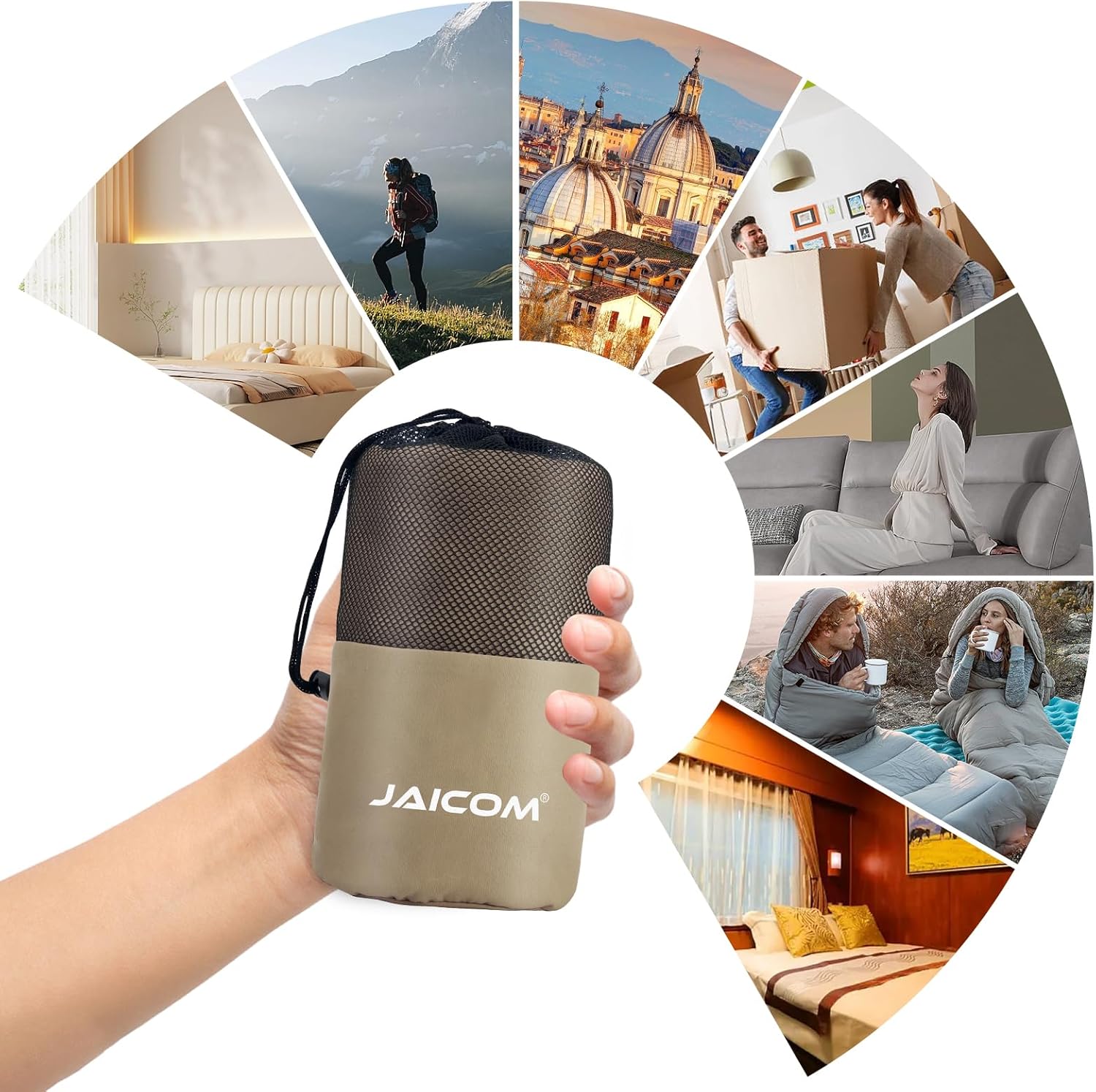 Thumbnail 6 de JAICOM Sleeping Bag Liner (Ultralight Travel Sheet) 220 x 90 cm