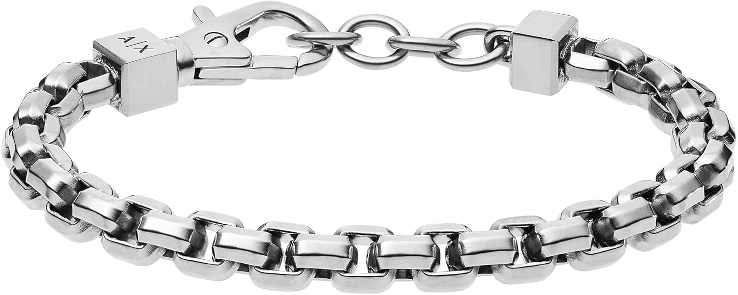 Thumbnail 4 de Armani Exchange Bracciale da uomo in acciaio inossidabile con chiusura a moschettone