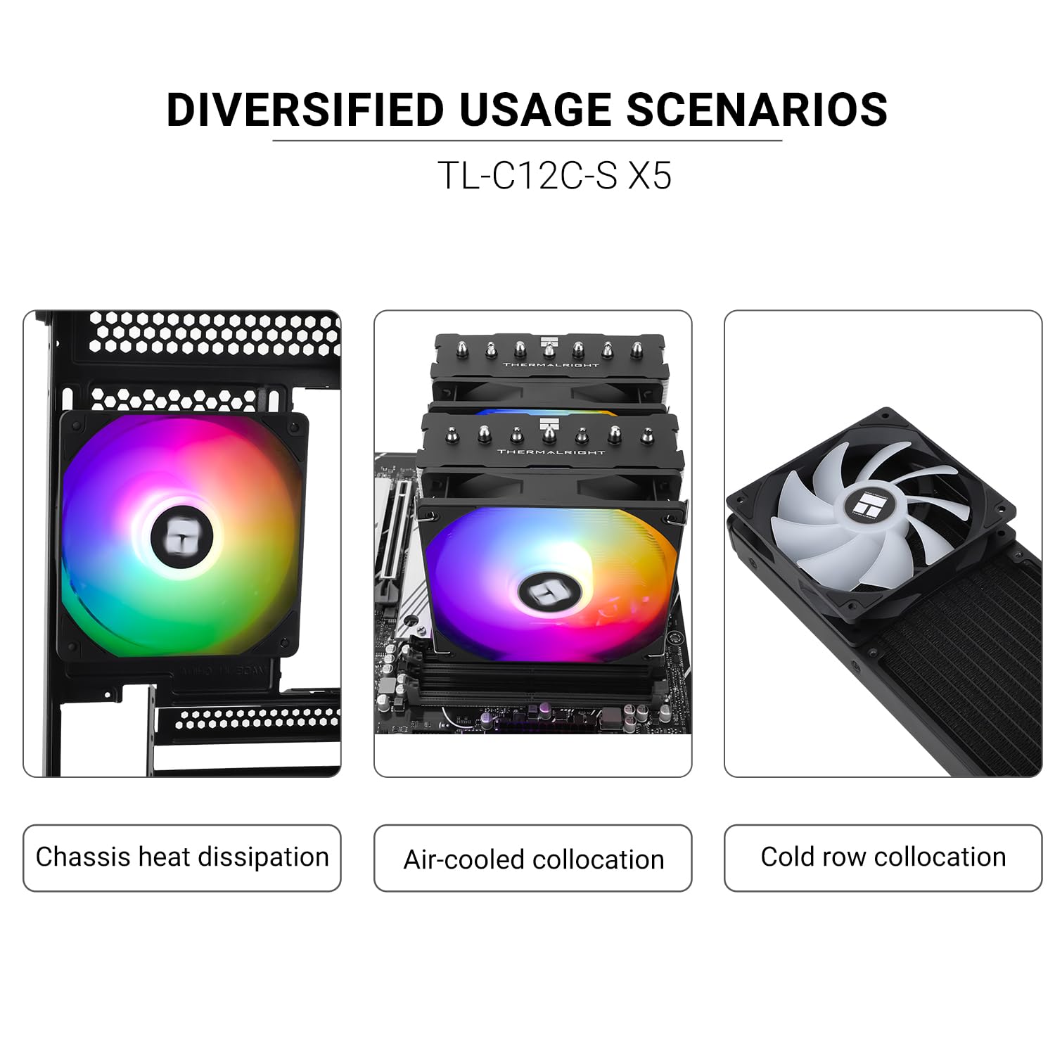 Detalle 2 de Thermalright TL-C12C-S X5 120mm ARGB PWM CPU Fan (5-Pack)