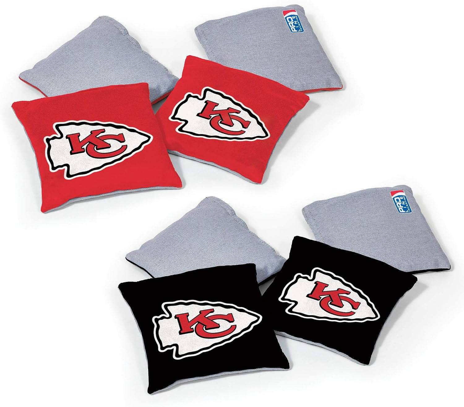Detalle de Wild Sports NFL Kansas City Chiefs, dwustronne worki do cornhole, 8 szt.