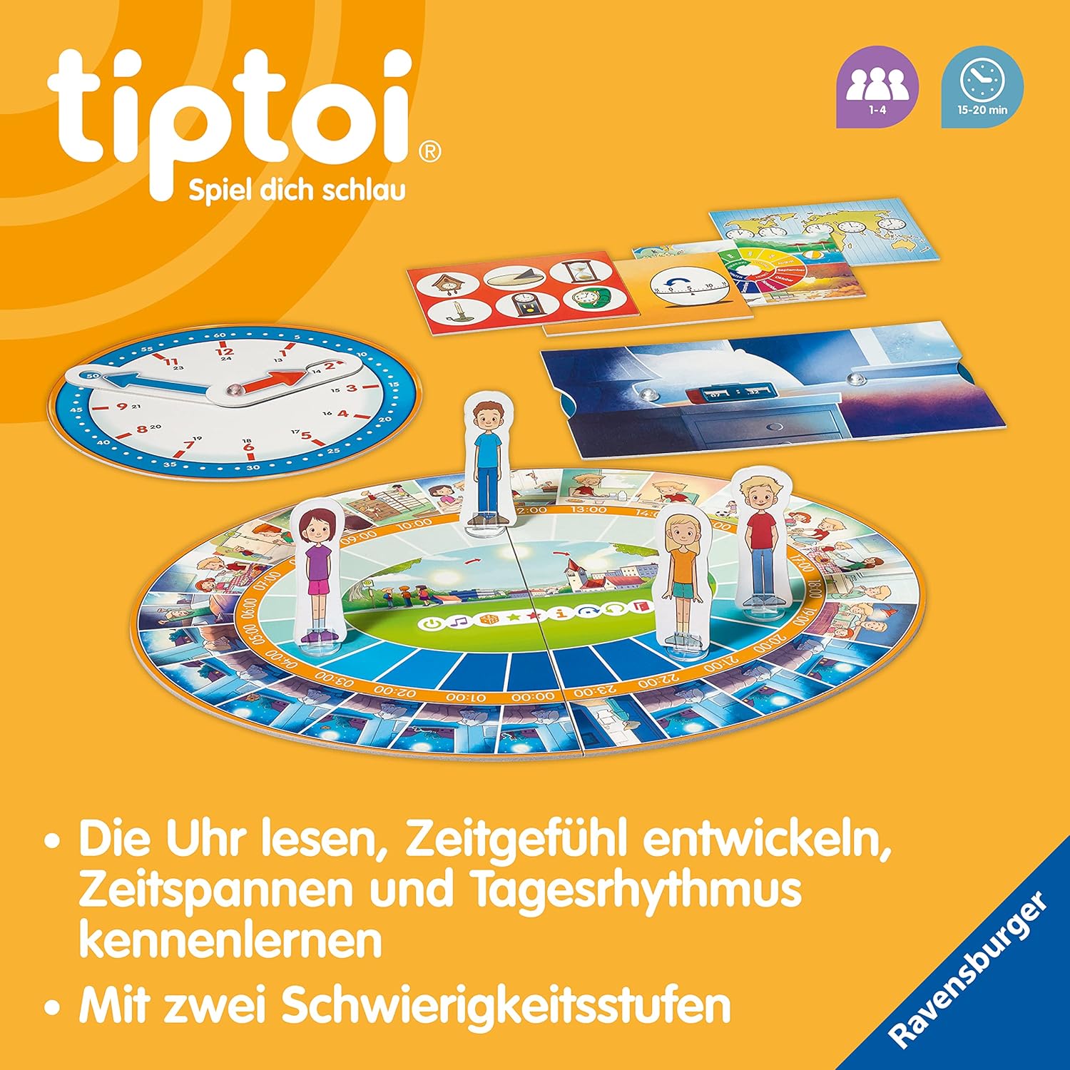 Thumbnail 5 de Ravensburger tiptoi® Spiel 00126 Wir Lernen die Uhr – interaktives Lernspiel ab 6 Jahren