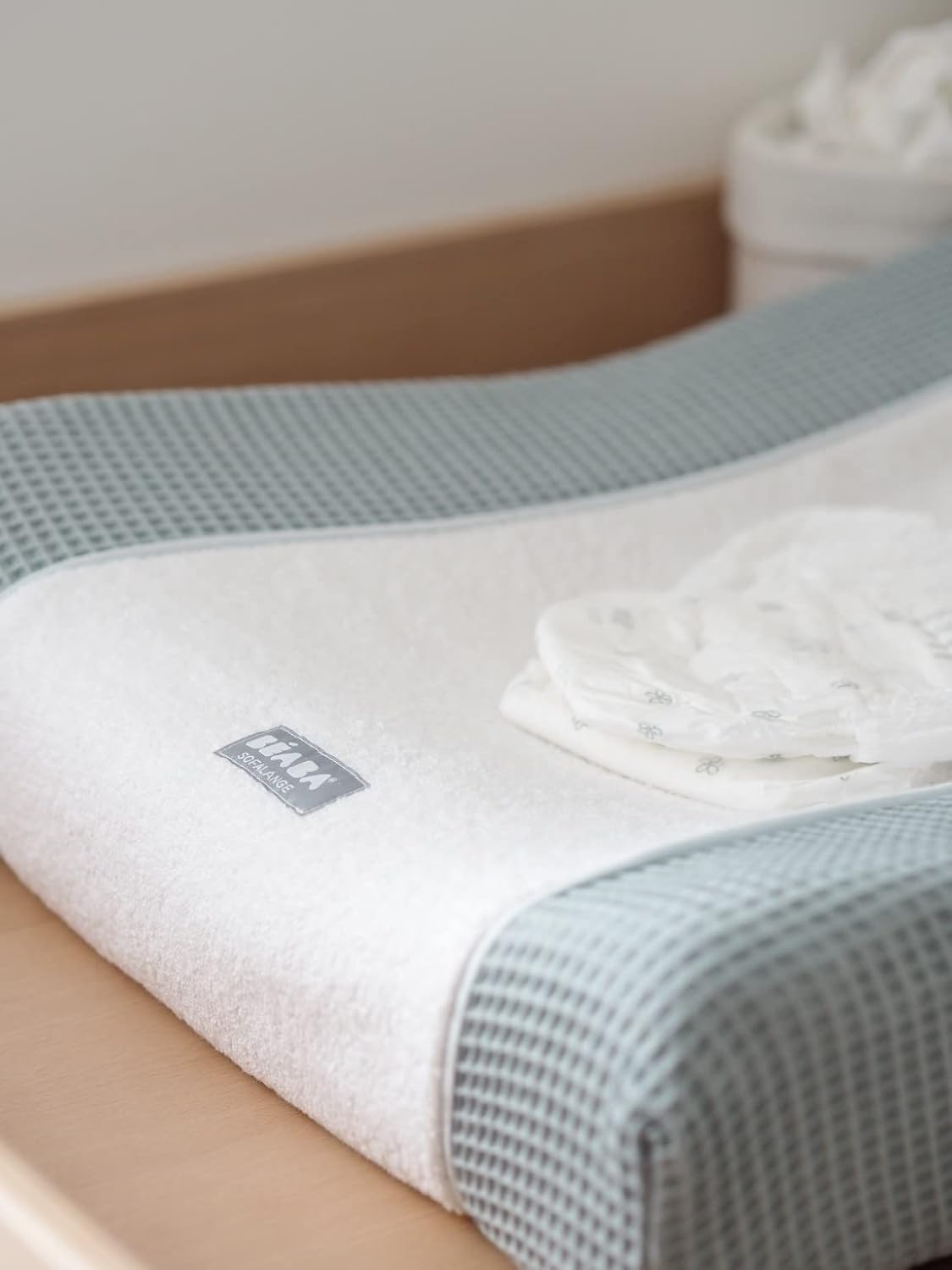 Thumbnail 4 de Béaba 920385 Sofalange Changing Mat Cover, Organic Cotton Terry, Green-Blue