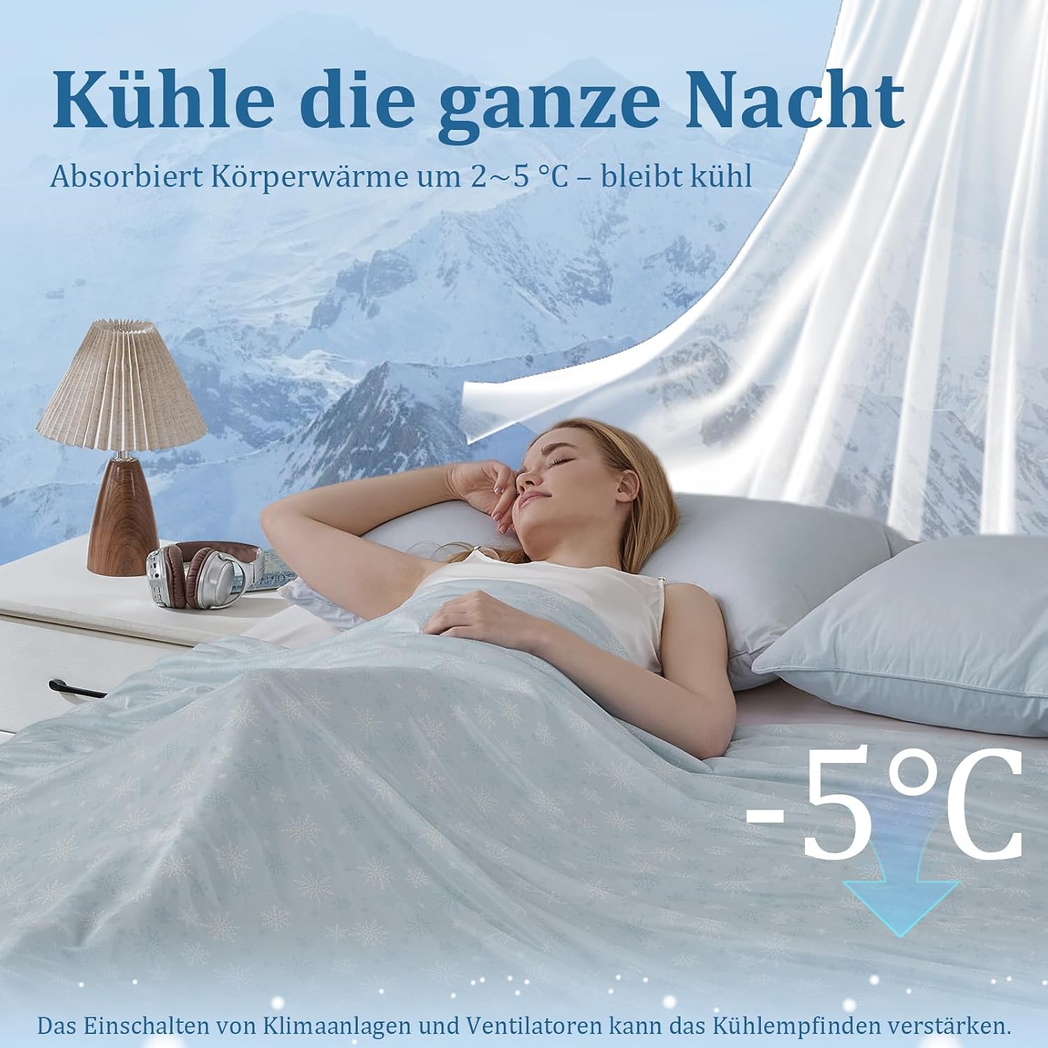 Detalle de CHOSHOME Kühldecke Doppelseitige Kälteeffekt Sommerdecke 150x200 cm – Selbstkühlend, OEKO-TEX, maschinenwaschbar