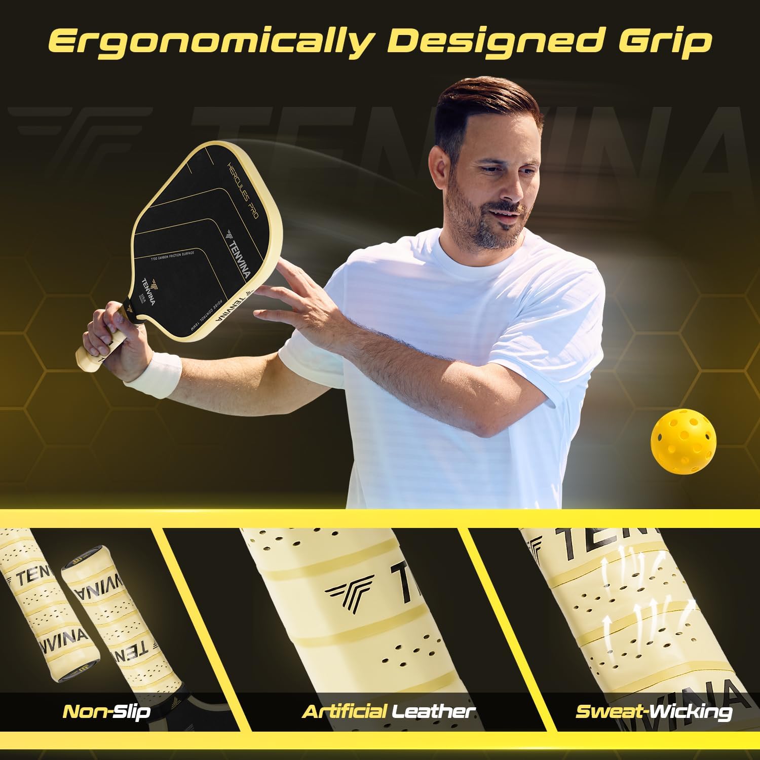 Detalle 2 de TENVINA Pickleball Paddle T700SC Carbon Fiber