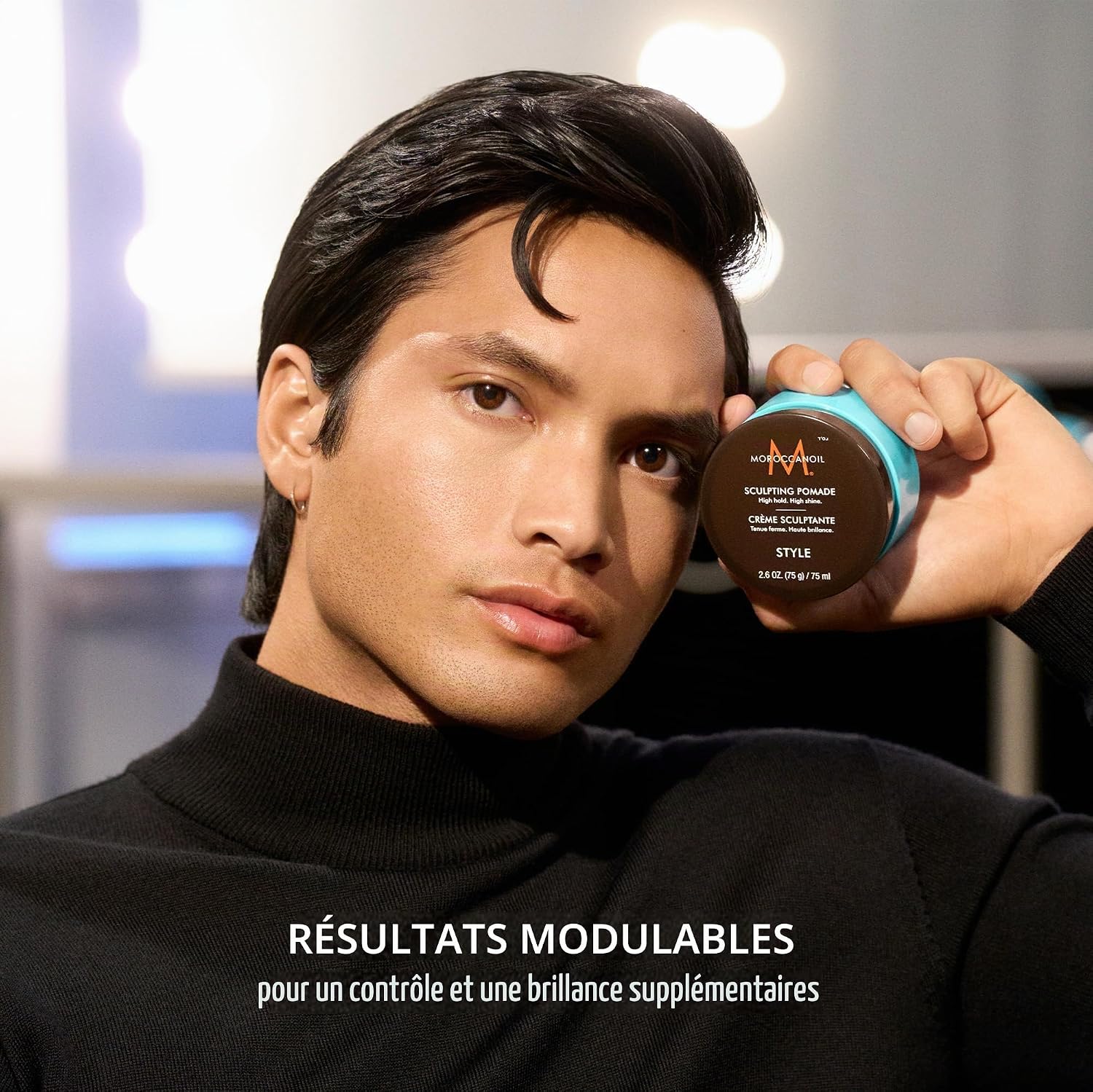Detalle 2 de Moroccanoil Modelleerzalf voor glad achterover gestyled haar