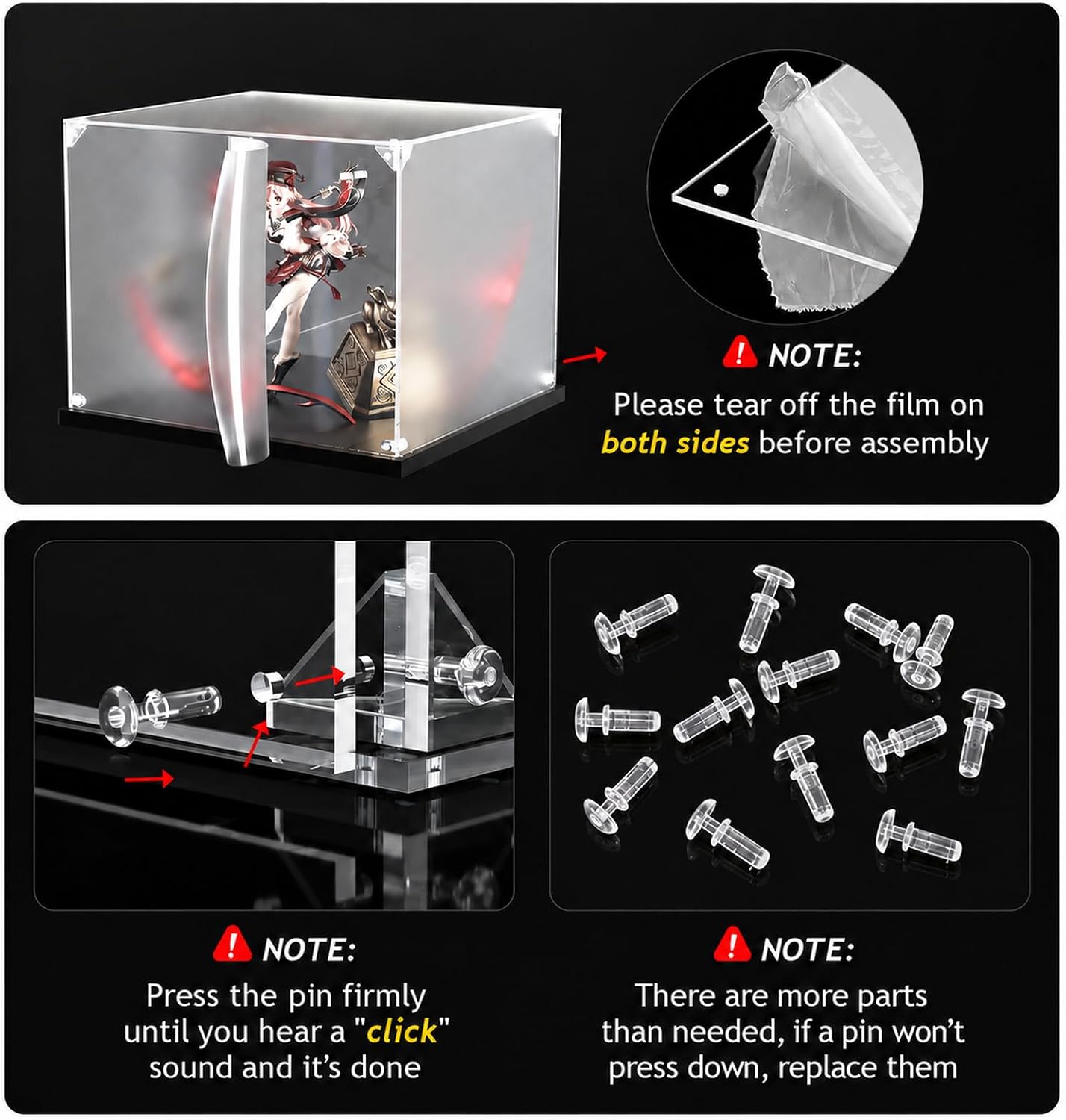 Detalle de Acrylic Display Case for Collectibles (8x8x12 in) – Clear Dustproof Box for Lego, Figures & Toys
