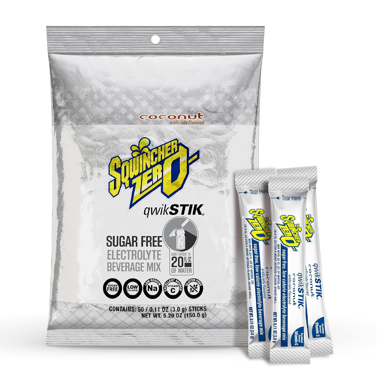 Detalle de Sqwincher Electrolyte Mix, Coconut