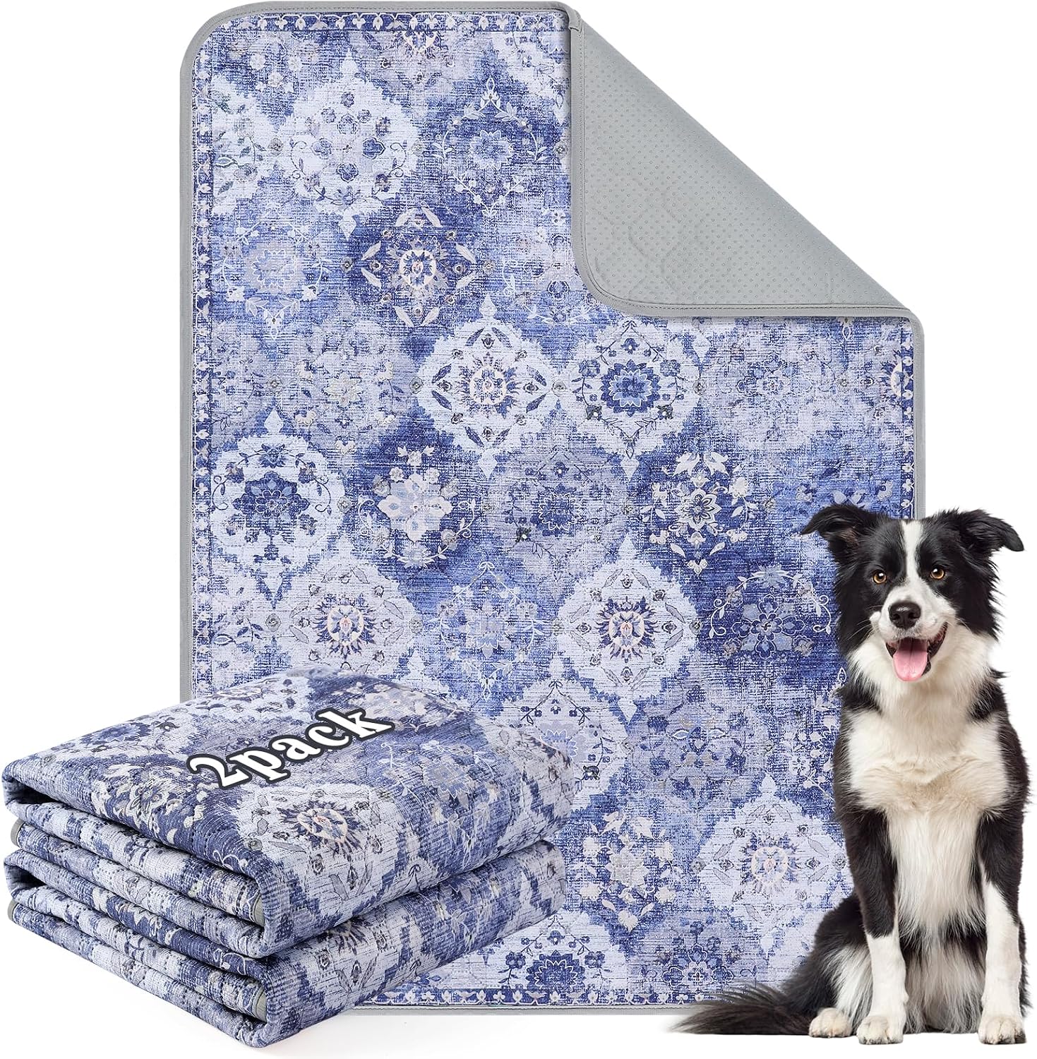 Detalle de Aruiliya Reusable Washable Puppy Pads (2 Pack) – 60 x 90 cm