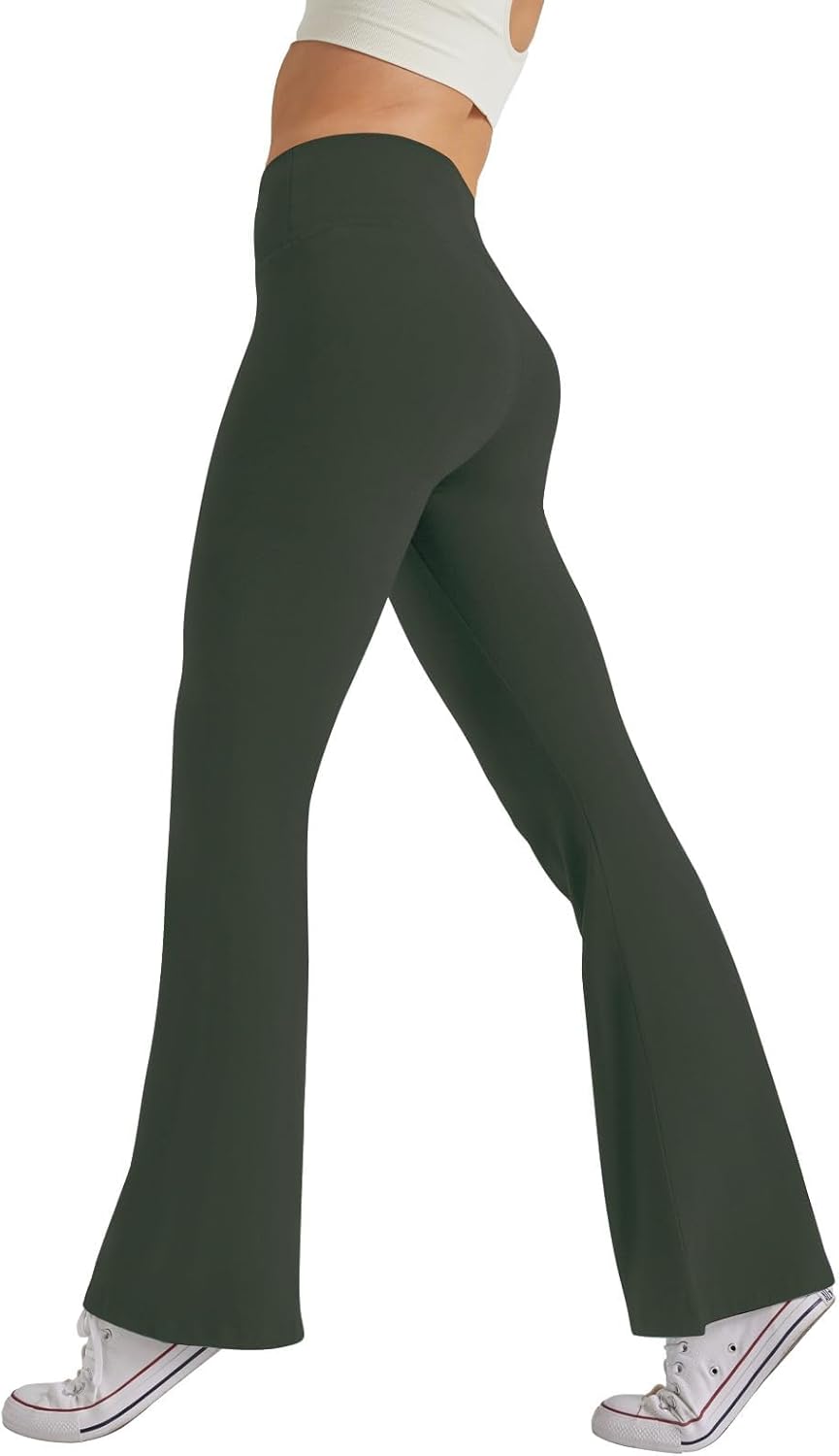 Thumbnail 3 de Pantalon de yoga femme Glacspyg à taille haute évasée – stretch respirant pour entraînement, course et tenue casual