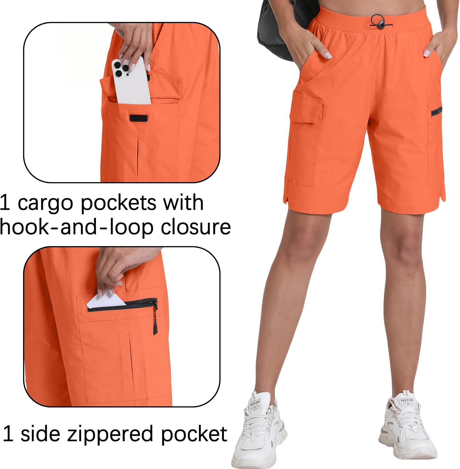 Detalle 2 de zsenoxaxi Women's Hiking Cargo Shorts, Lightweight Quick-Dry, 4 Pockets