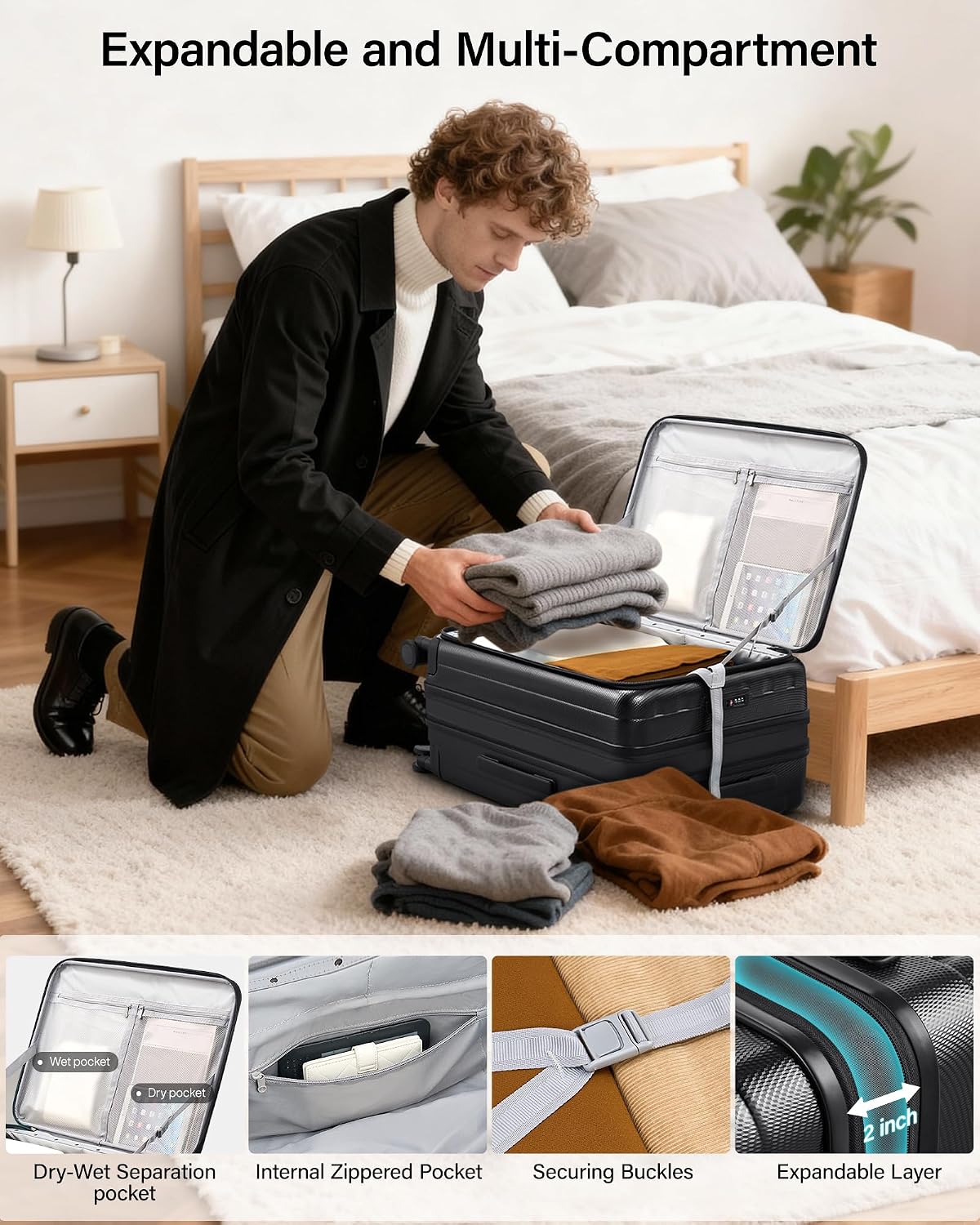 Thumbnail 5 de Hanke 26 Inch Expandable Hard Shell Luggage