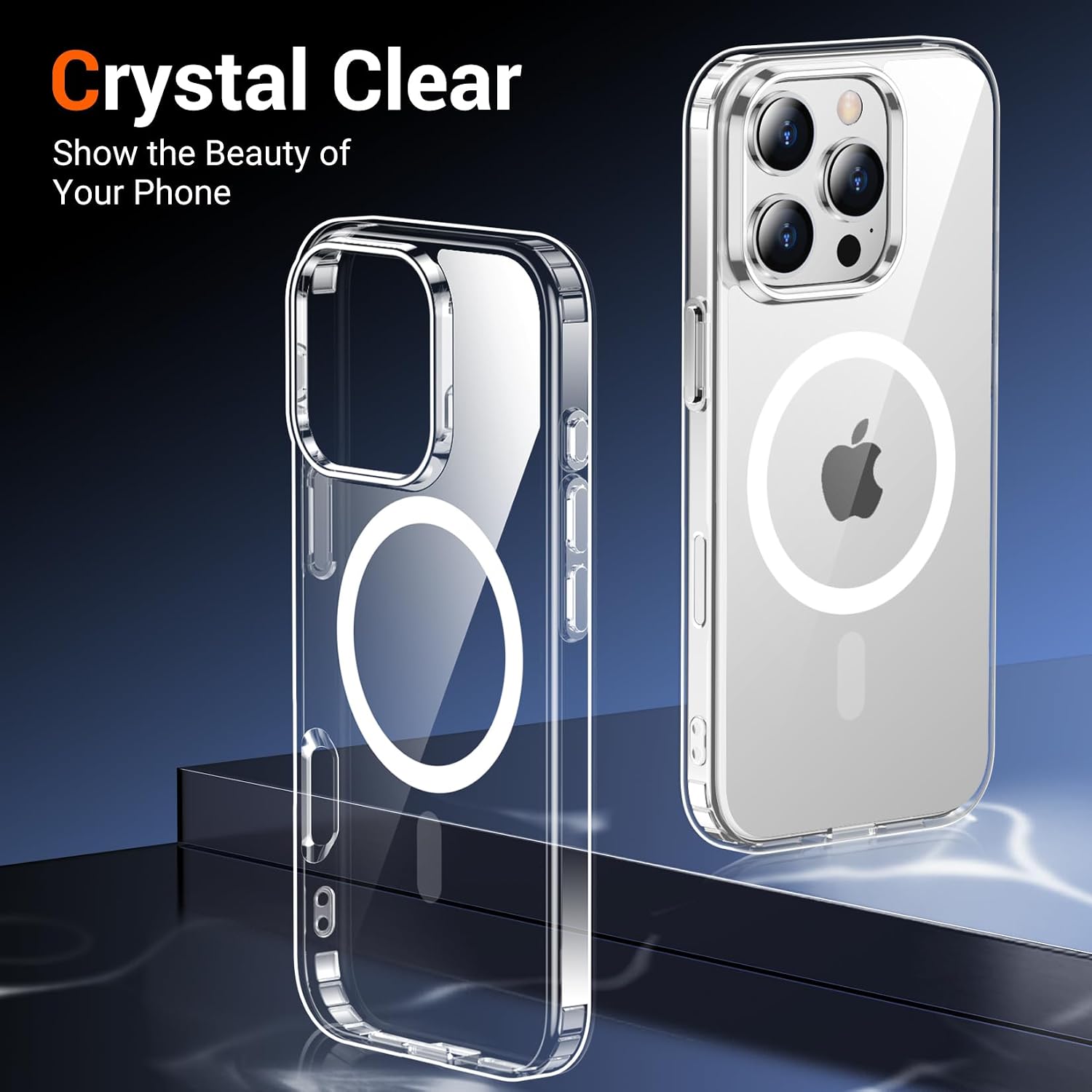 Detalle 2 de Temdan Clear Case for iPhone 16 Pro (MagSafe Compatible) — Anti-Yellowing, Shockproof Slim Magnetic Cover