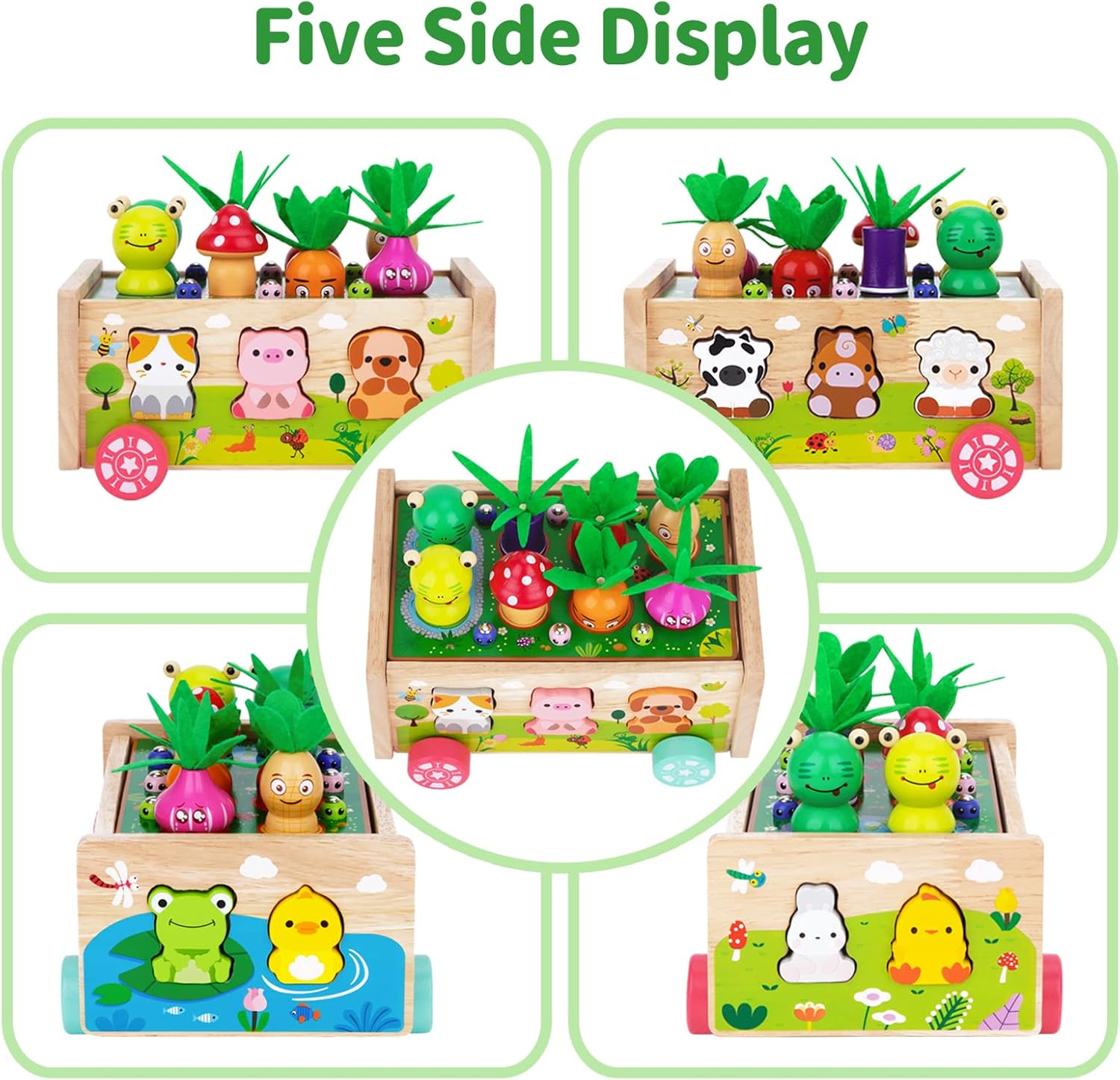 Detalle 2 de Montessori Spielzeug 1–3 Jahre: Holz Karotten Steckspiel
