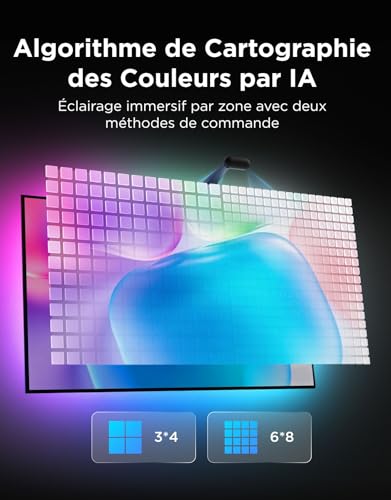 Detalle de Govee Rétroéclairage TV LED 3 RGBWIC avec Double Caméra – 3,6 m