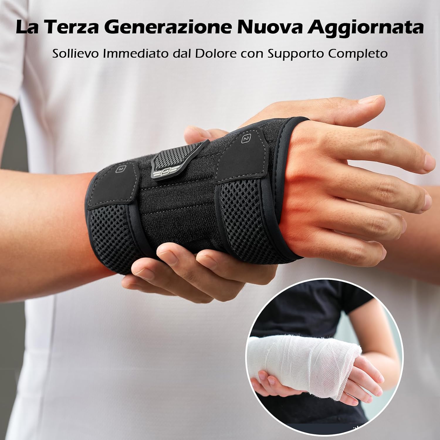 Detalle de FREETOO Stabile Tutore Polso Destro con 3 Stecche Metallo – Comfort e Supporto per Tunnel Carpale, Tendinite e Distorsioni