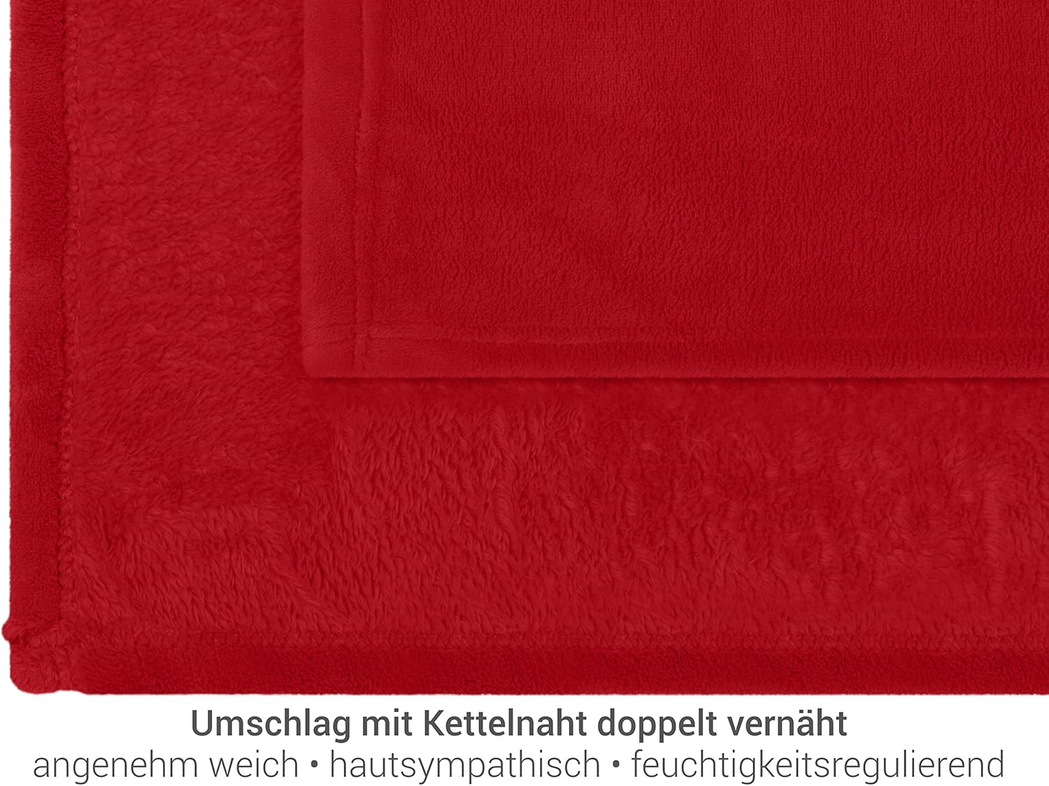 Thumbnail 3 de Plaid Polaire 150x200 cm npluseins – Couverture Corail Fleece Bordeaux, douceur et chaleur douce