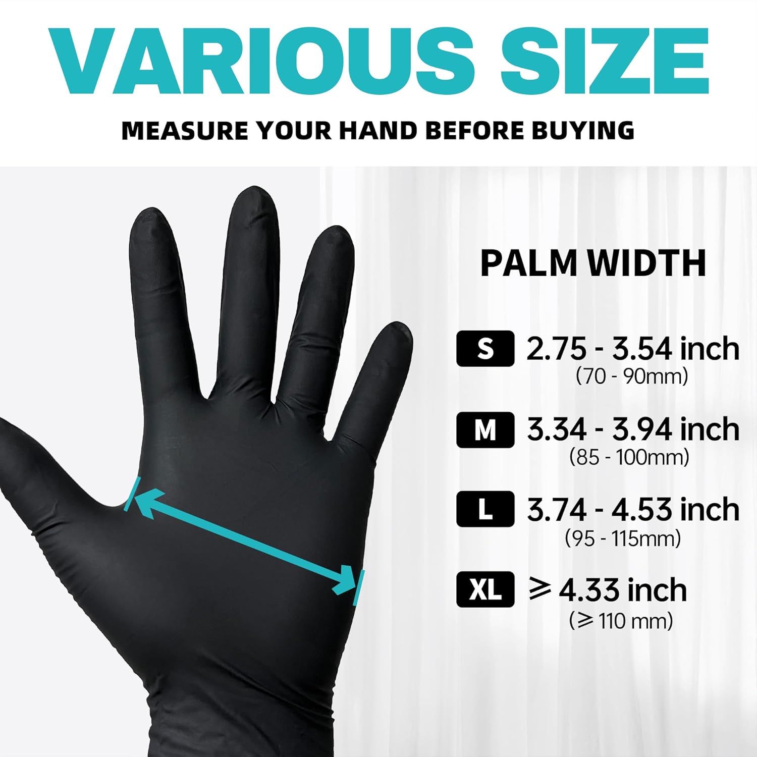 Thumbnail 6 de Beastek Black 100pcs Nitrile Gloves 4Mil 🧤