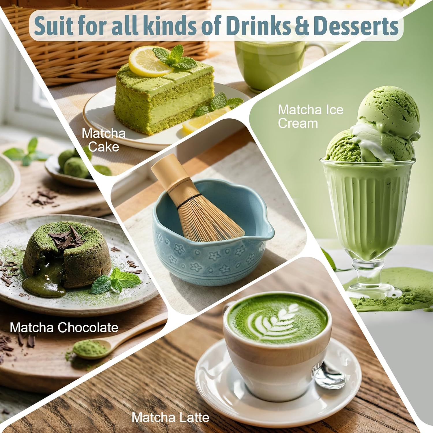 Thumbnail 6 de VONATES Matcha whisk set matchaset met kersenbloesemkom en bamboeaccessoires