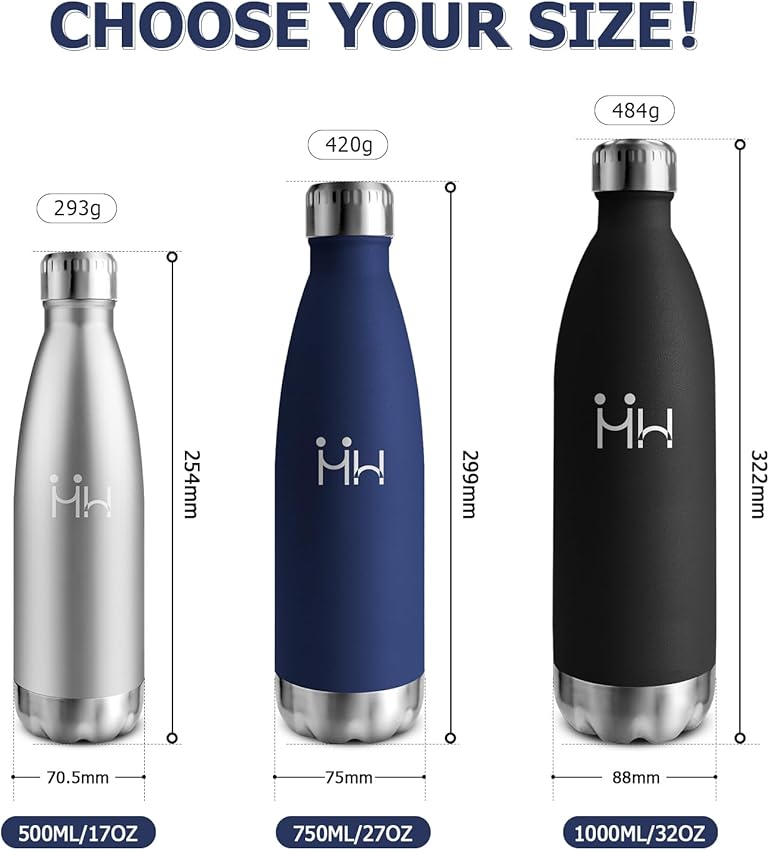 Detalle 2 de Botella Térmica 750 ml acero inoxidable, a prueba de fugas 🚰