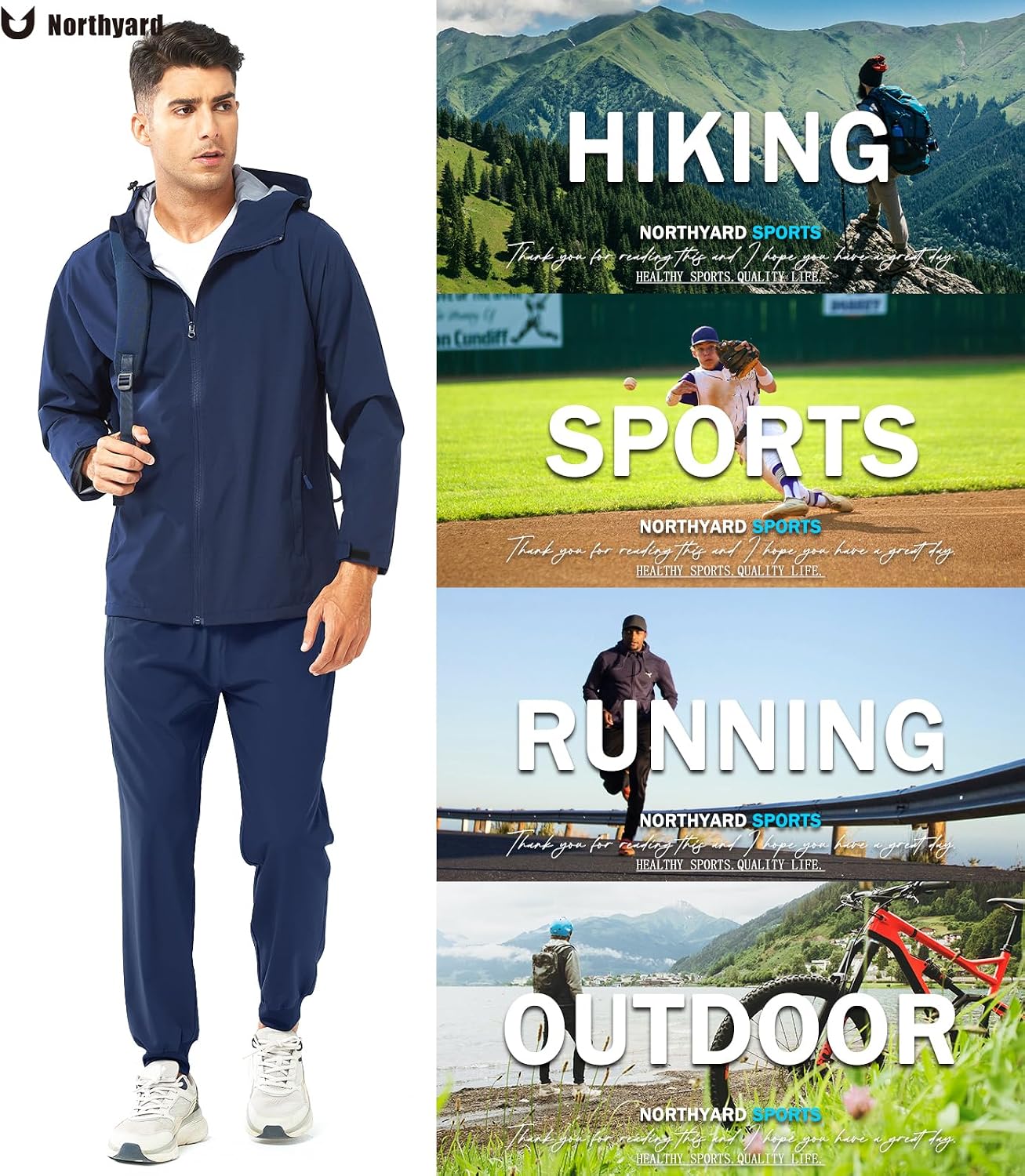 Thumbnail 6 de NORTHYARD Men's Athletic Running Pants: Lightweight, Quick-Dry Joggers with Zipper Pockets