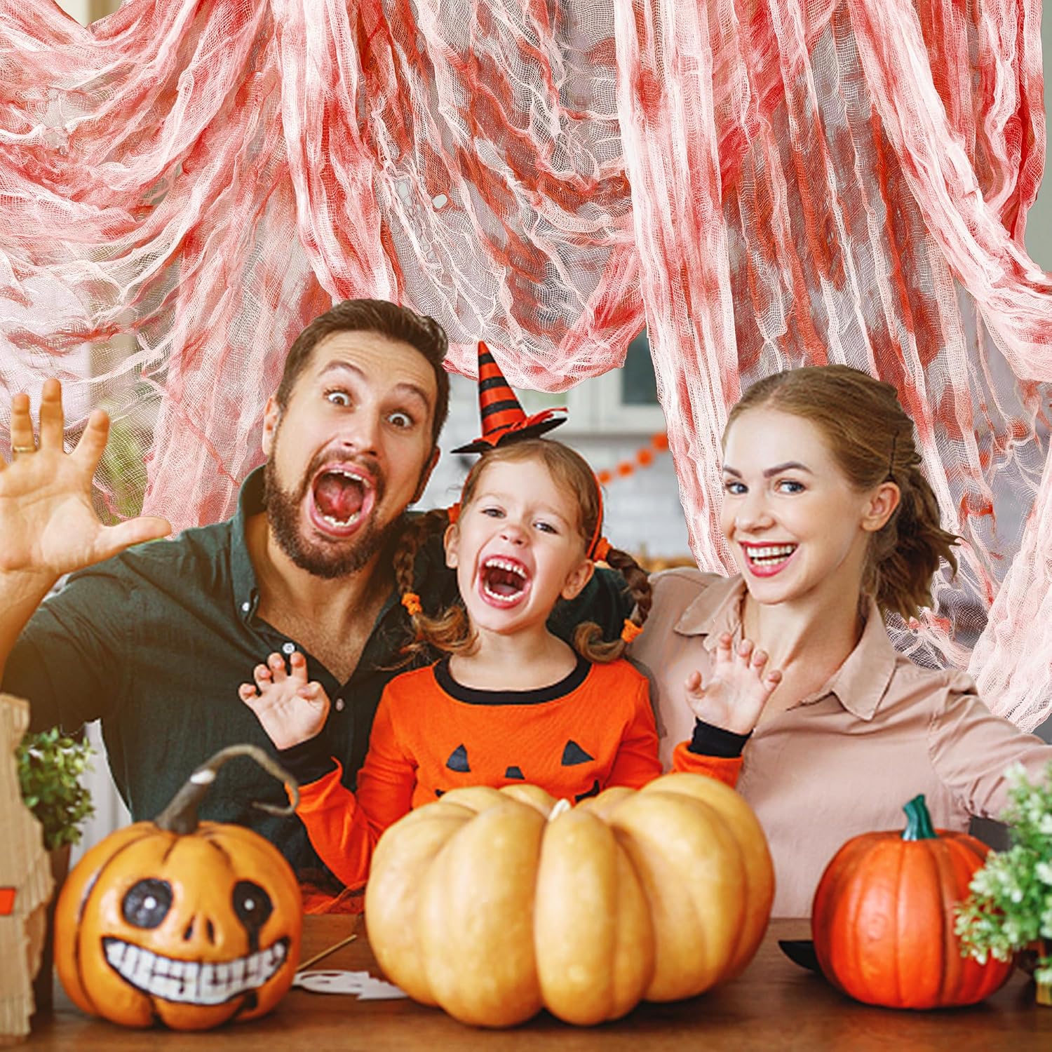 Detalle 2 de RunNico RunNico01 Halloween Creepy Cloth, Red Stretch Gauze, 400 x 85 in