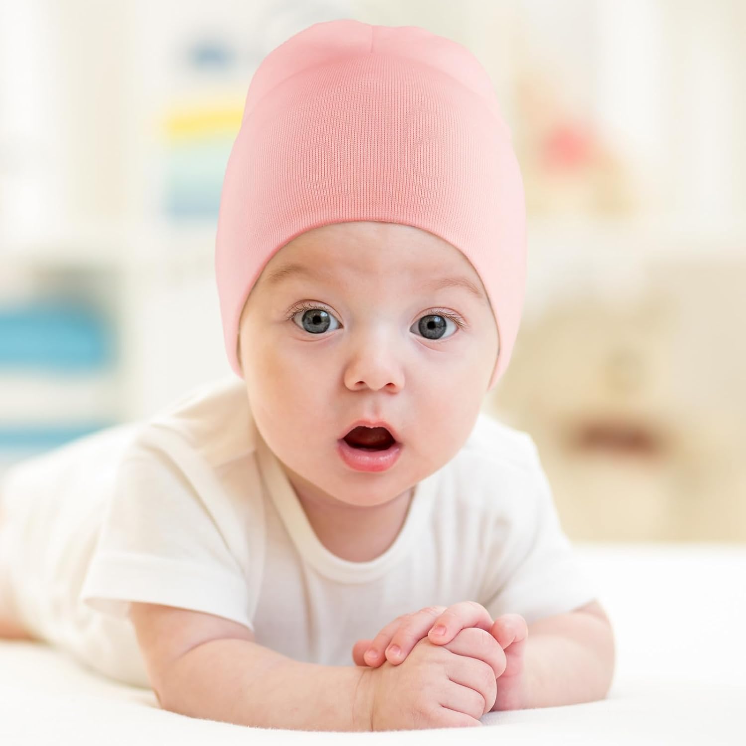 Thumbnail 1 de DRESHOW 4-piece baby beanie set (newborn to toddler) in a cotton & spandex knit