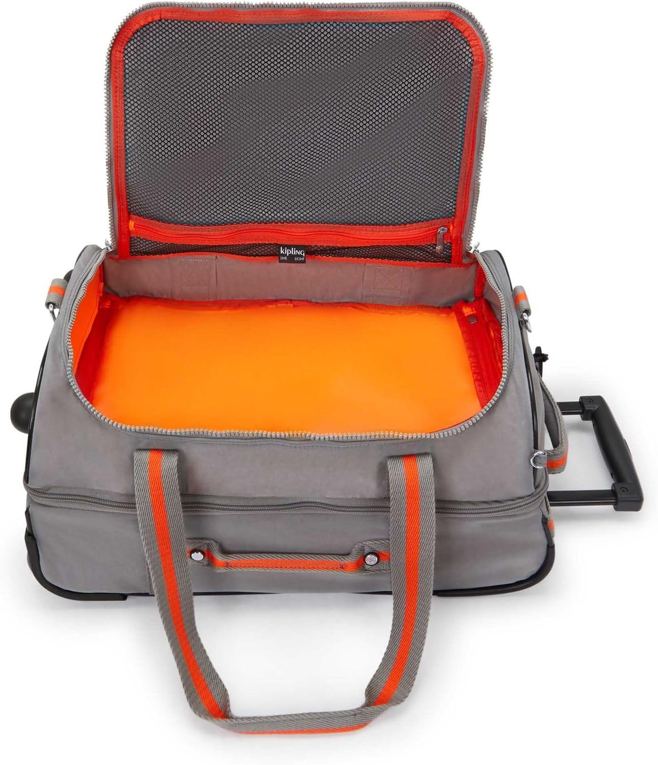 Detalle de Kipling TEAGAN US Kleine Reisetasche mit Rollen – Inviting Grey