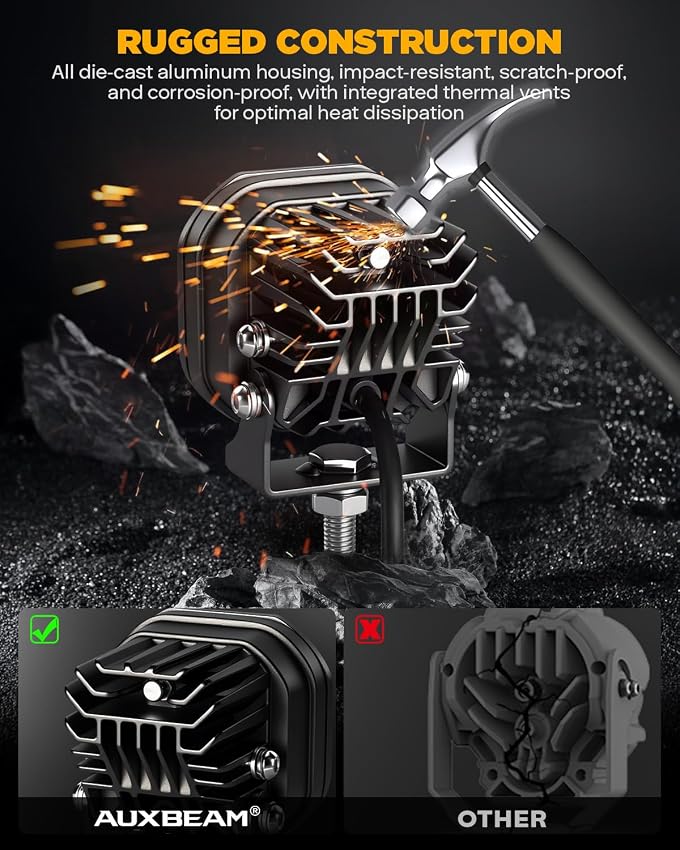 Thumbnail 5 de Auxbeam XP-Ultra Series 3" 80W Cube LED Pods 9600LM