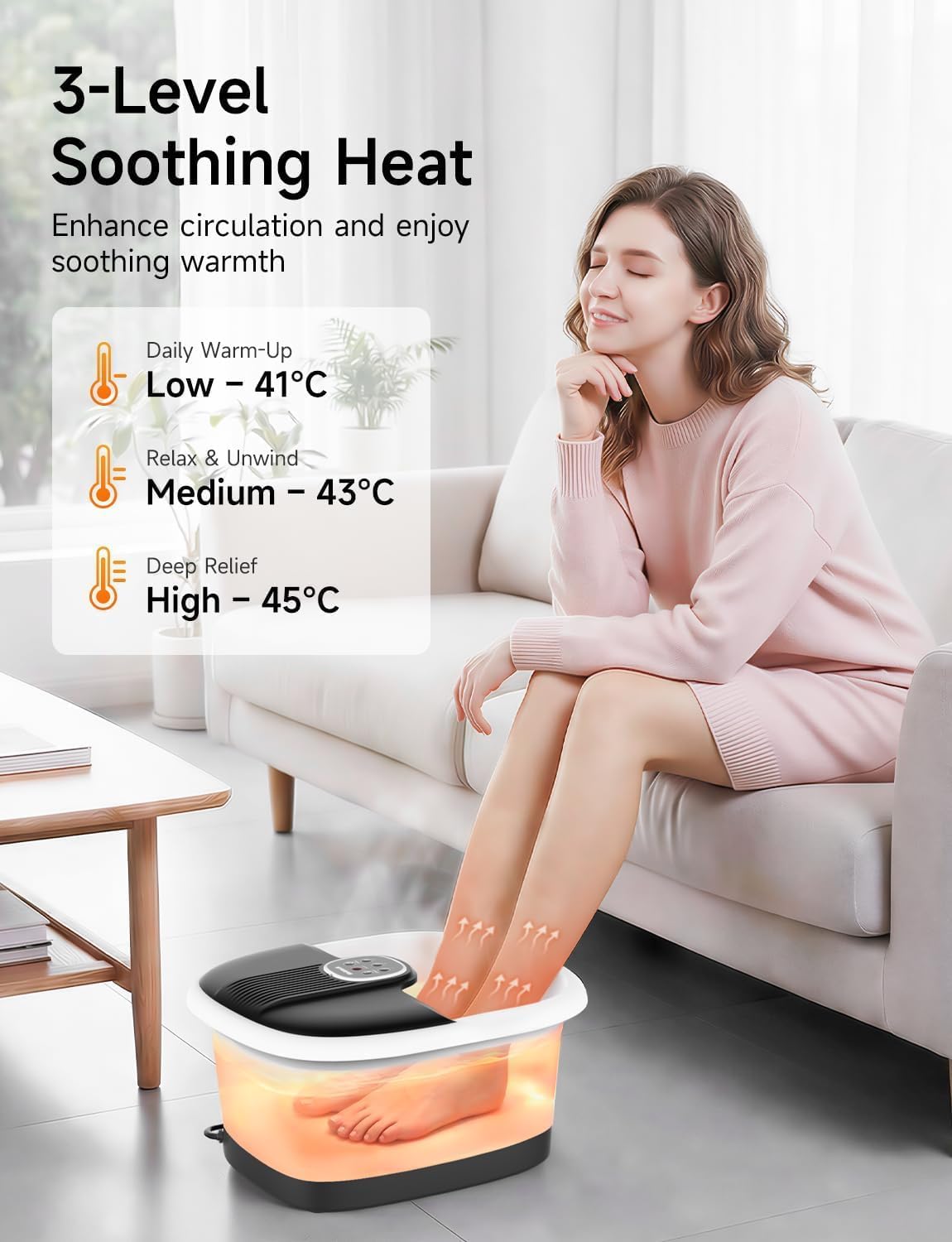 Thumbnail 1 de Nekteck Collapsible Foot Spa Massager with Heat & Remote – Foldable Bubble Foot Bath