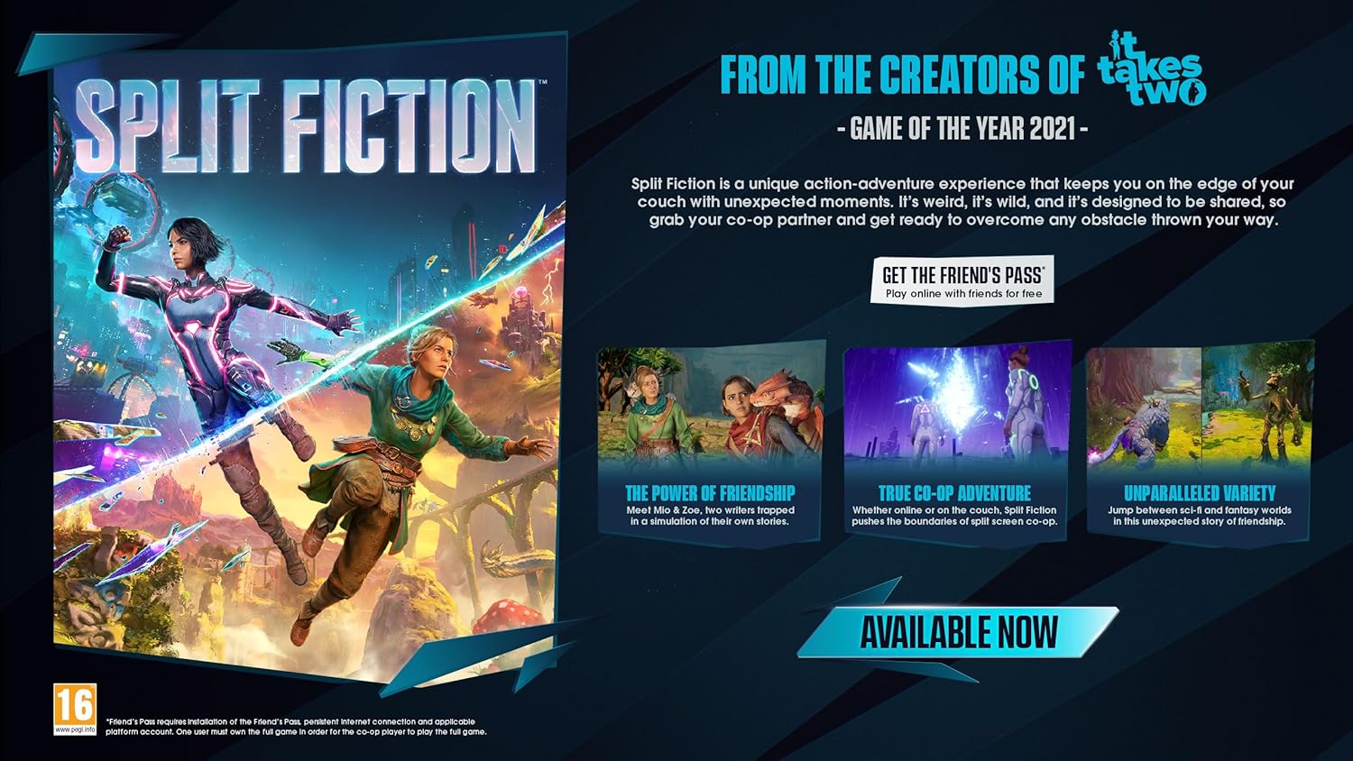 Detalle de Split Fiction for Xbox Series X (Disc) — English co-op split-screen adventure game
