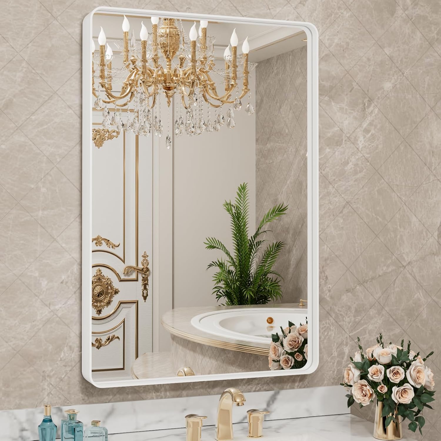 Detalle de LOAAO 32 x 36 in Bathroom Vanity Mirror 🪞