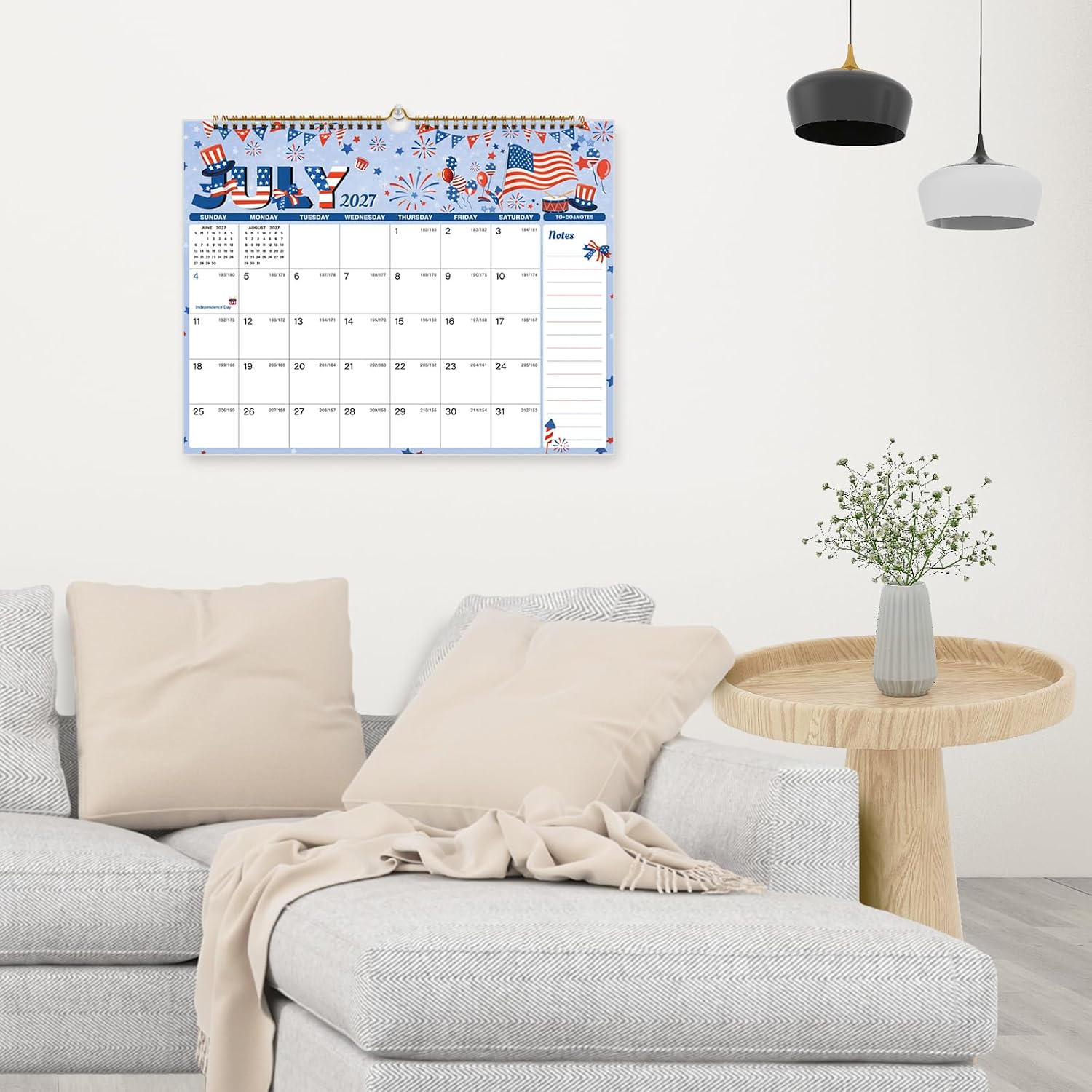 Detalle de Spomepo 2026-2027 Wall Calendar, 18-Month Monthly Planner, 14.8 x 11.5 Inches