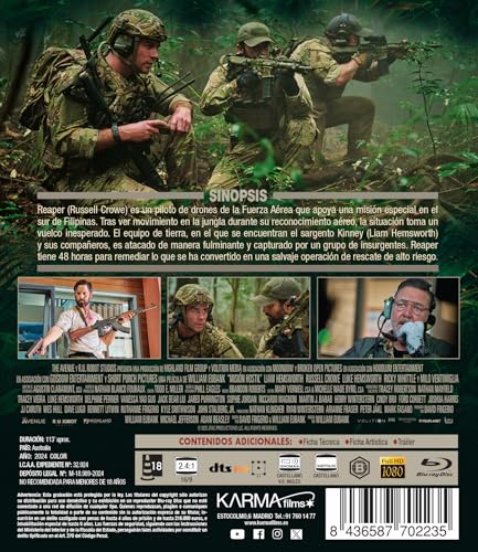 Detalle 1 de Misión hostil (Blu-ray) de Karma Films con Russell Crowe y Liam Hemsworth