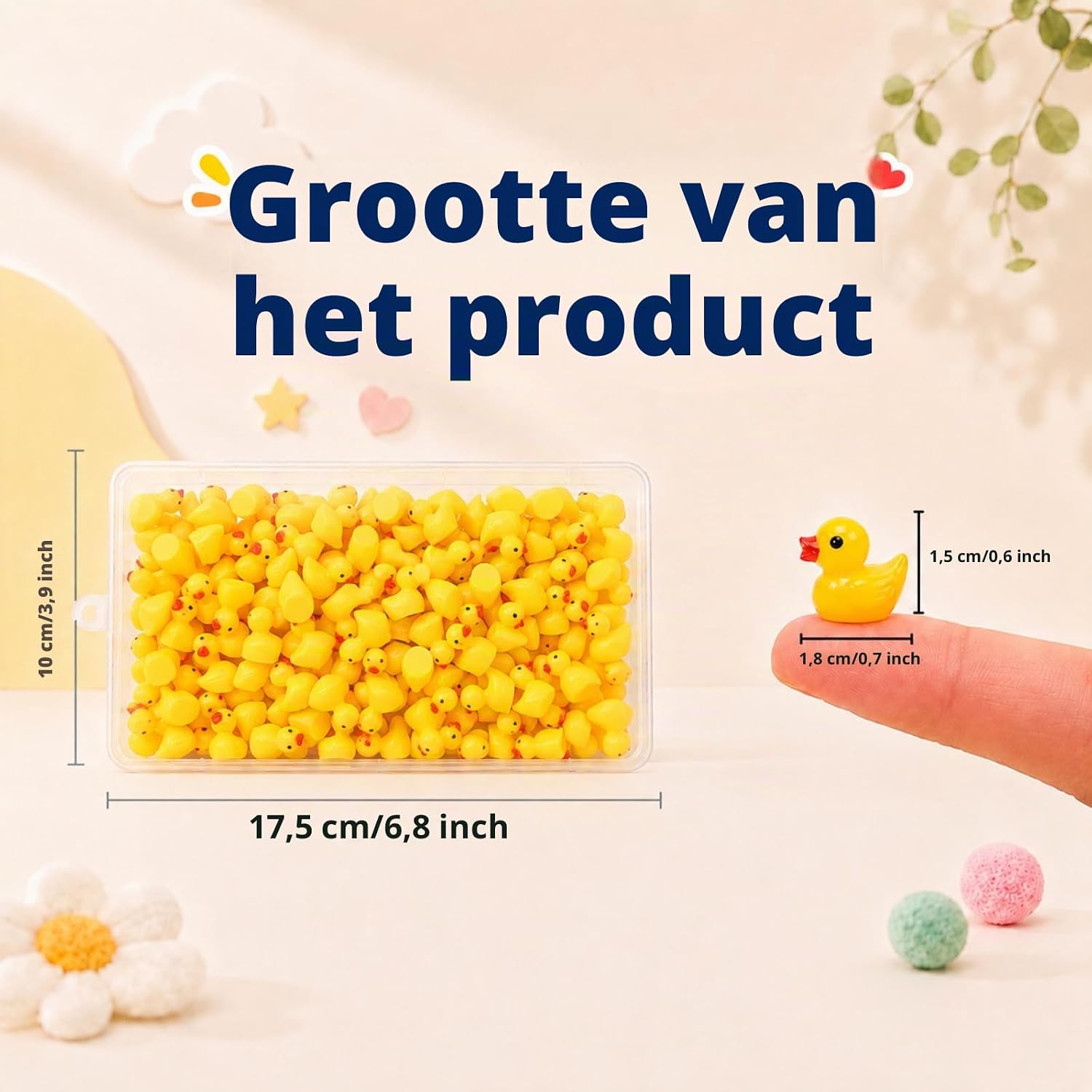 Thumbnail 1 de OstayOne ST-SZY1-LE mini-eendjes van hars, 120 stuks, geel